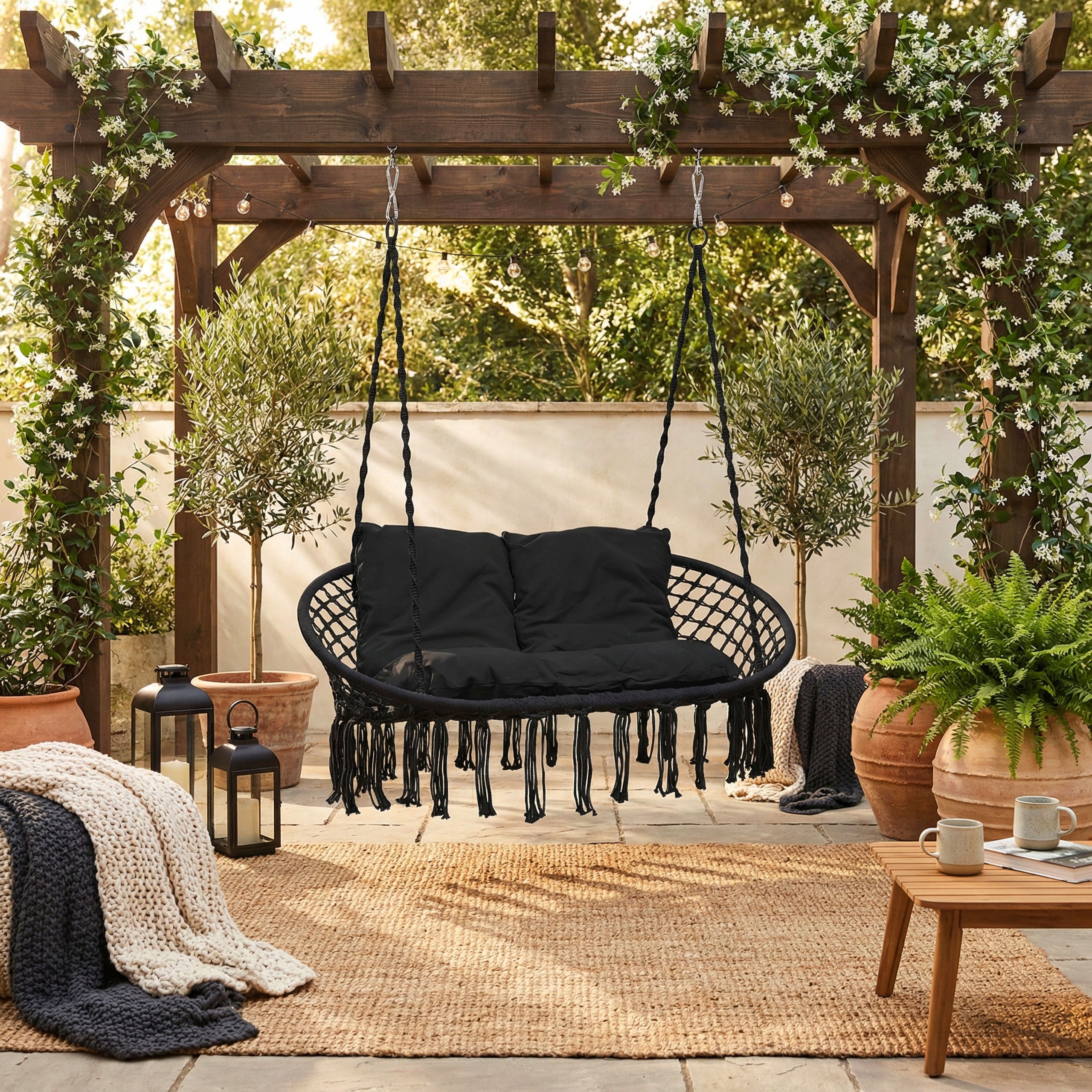 GARDEN SWING STORK NEST HANGING CHAIR DOUBLE HAMMOCK Packaging status original