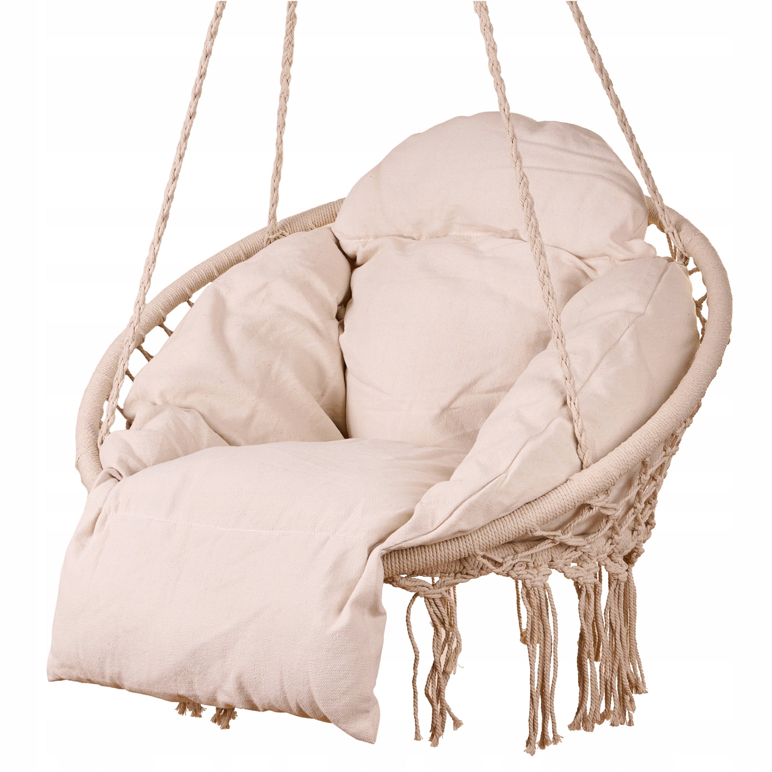 GARDEN SWING STORK NEST HANGING CHAIR WITH PILLOW 150KG XXL ECRU Manufacturer code KX3951