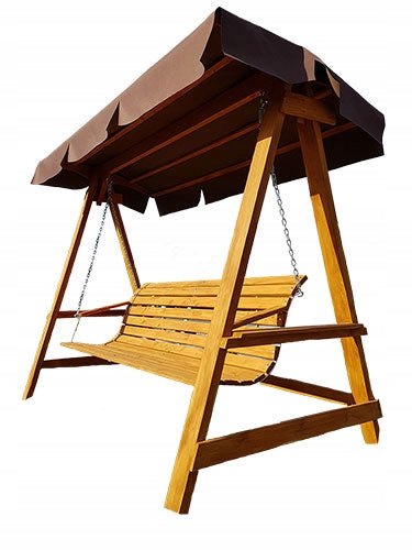 GARDEN SWING WITH ROCKING CANOPY WOODEN 4 PERSON FREESTANDING Product weight with unit packaging 70 kg