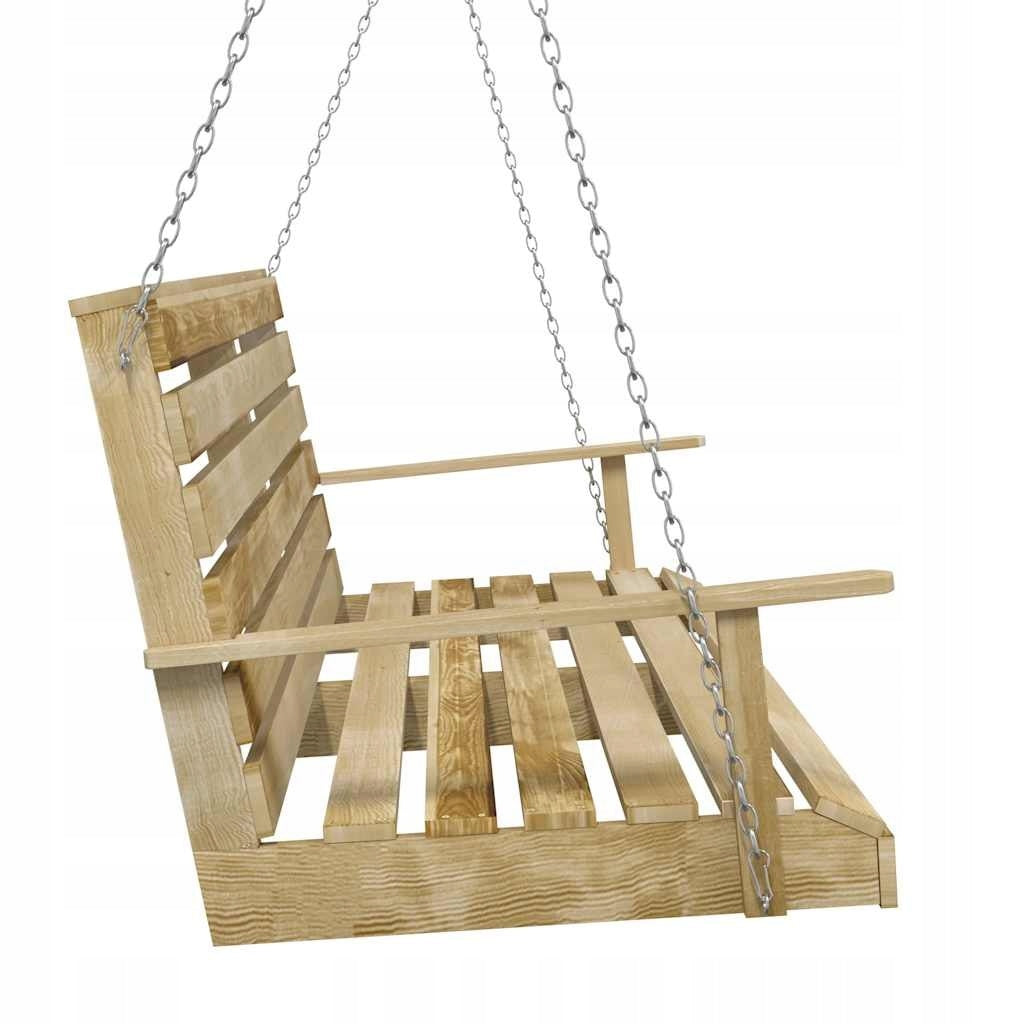 GARDEN SWING WOODEN HANGING BENCH 155CM PINE IMPREGNATED 320KG Manufacturer VidaXL