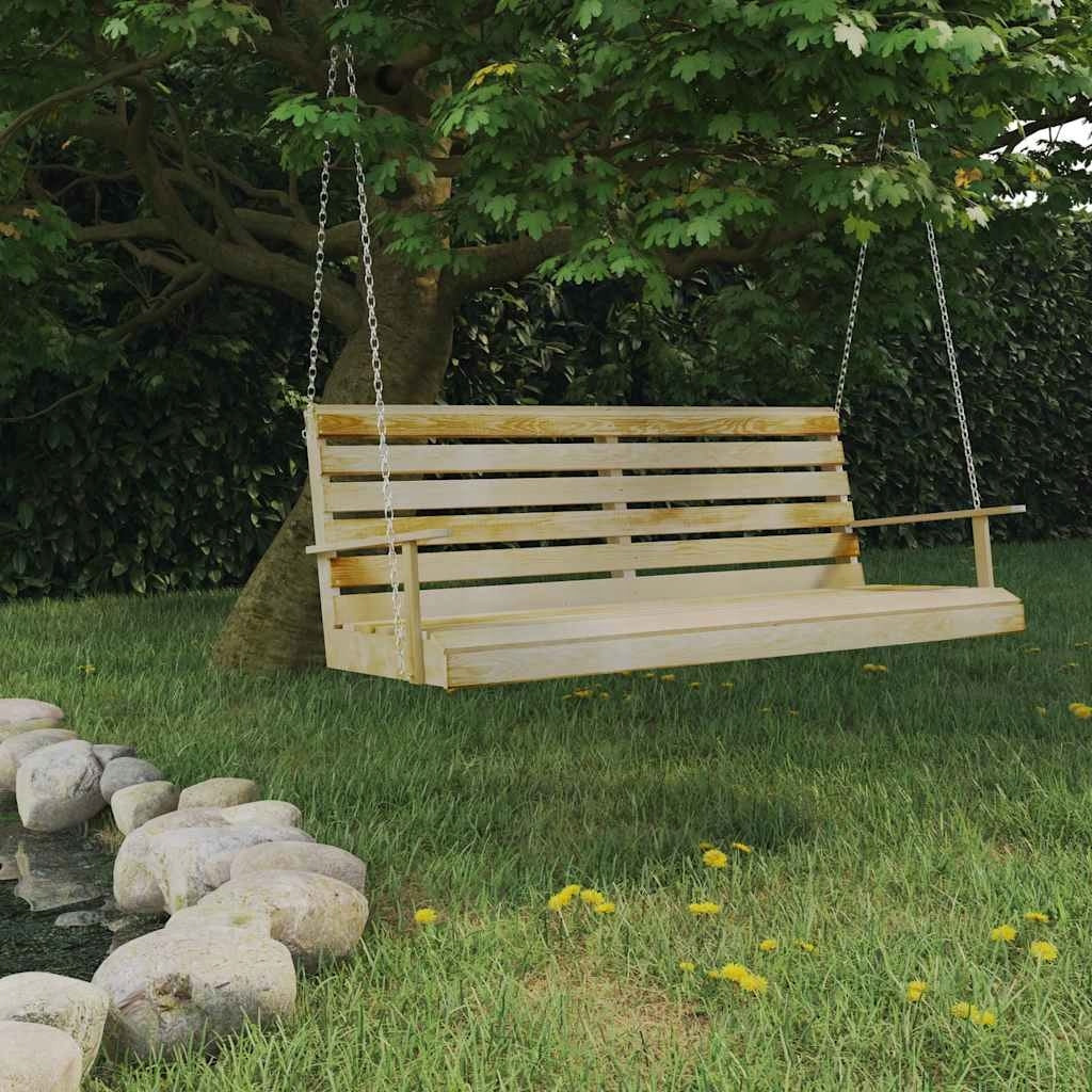 GARDEN SWING WOODEN HANGING BENCH 155CM PINE IMPREGNATED 320KG Packaging status original