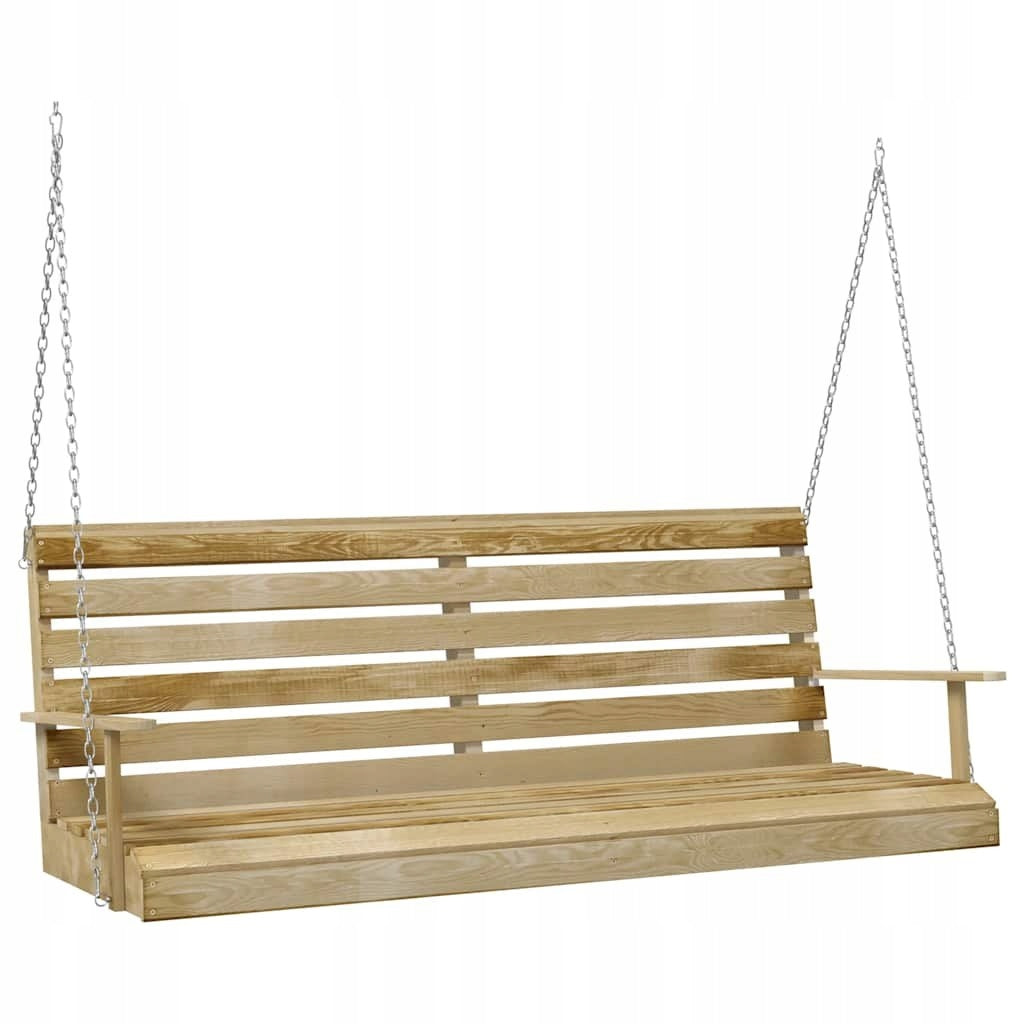 GARDEN SWING WOODEN HANGING BENCH 155CM PINE IMPREGNATED 320KG