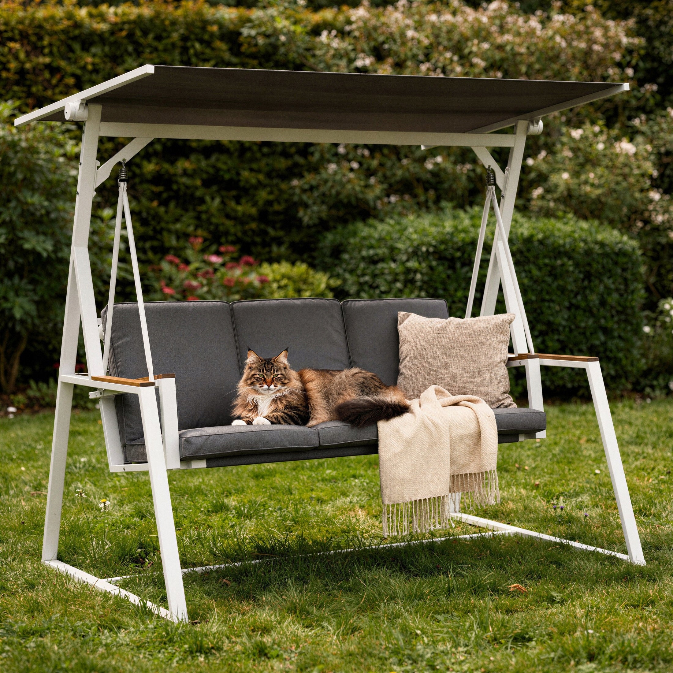 GARDEN Swing 3-Person Rocking with Canopy Large Metal Freestanding Manufacturer code OM-318878