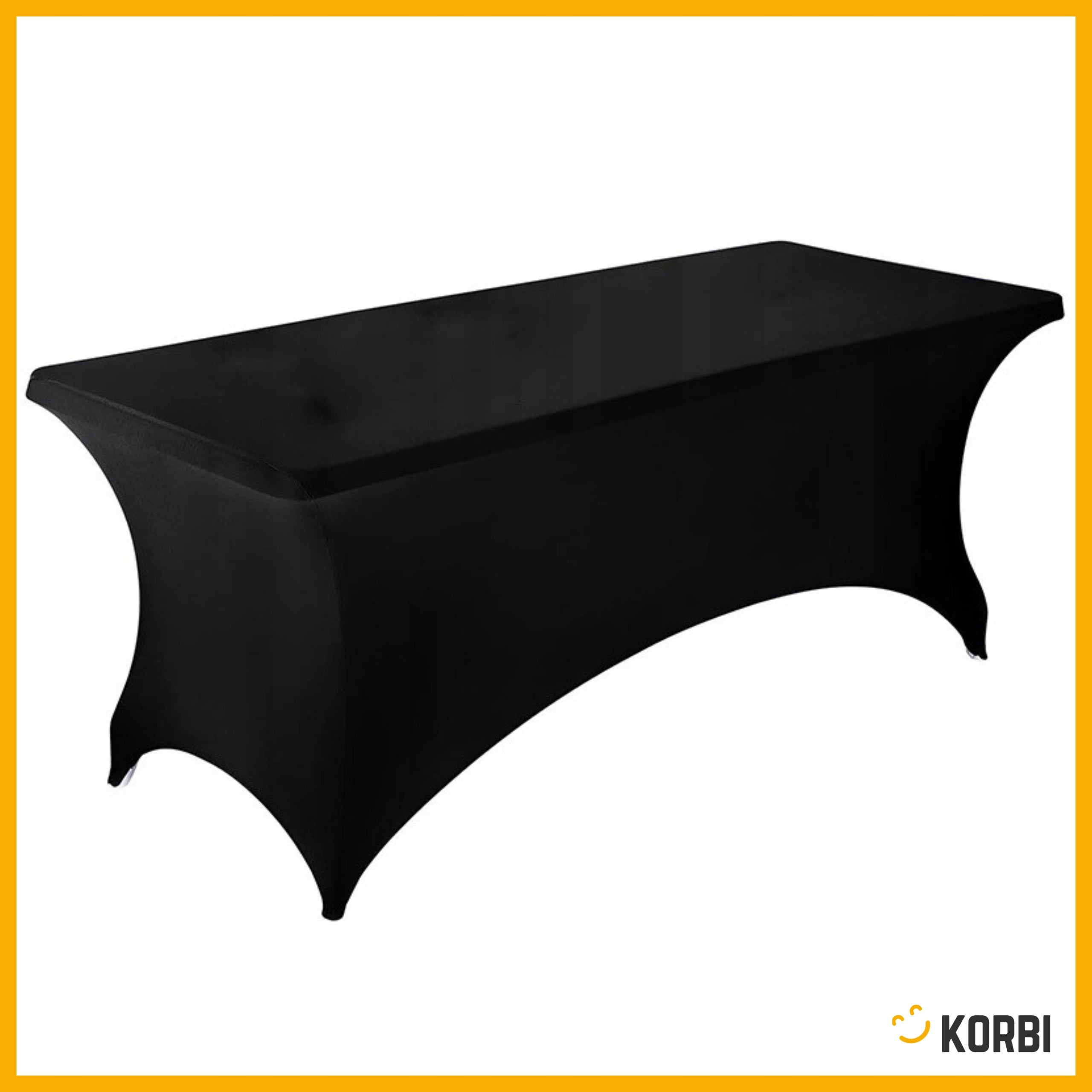 GARDEN TABLE COVER ELASTIC CATERING BANQUET TABLECLOTH BLACK Packaging status original