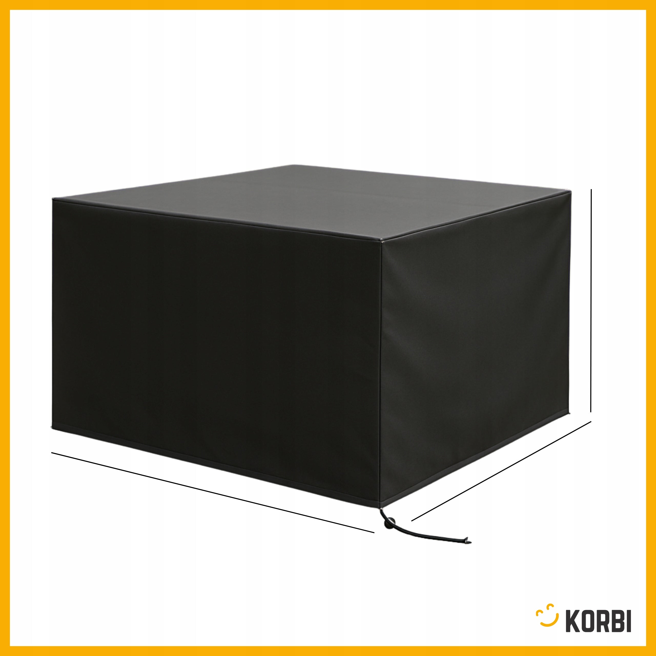 GARDEN TABLE COVER GRILL TABLE FURNITURE WATERPROOF BLACK 120x120x74 Manufacturer Korbi