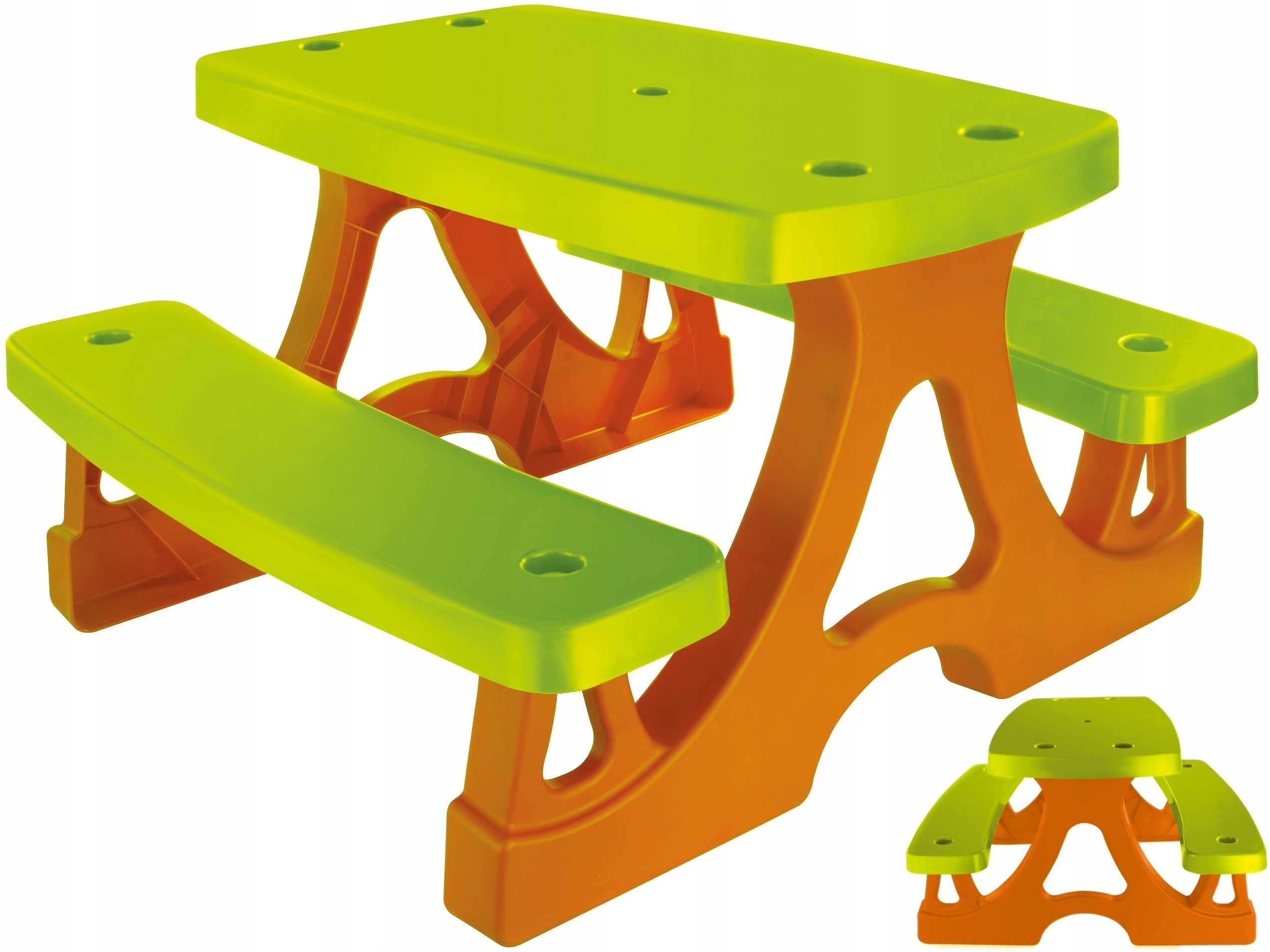 GARDEN TABLE FOR CHILDREN WITH BENCHES PICNIC SET Mochtoys Polish