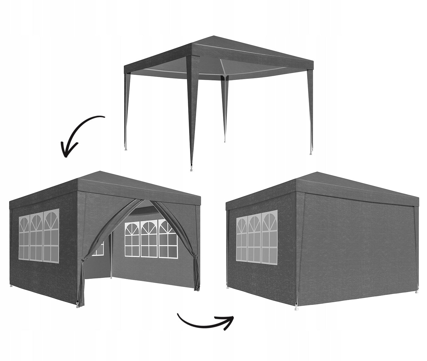 GARDEN TENT COMMERCIAL PARTY PAVILION GAZEBO FOR TERRACE ROOF WALLS 3x3 Manufacturer code pawilon ogrodowy namiot imprezowy