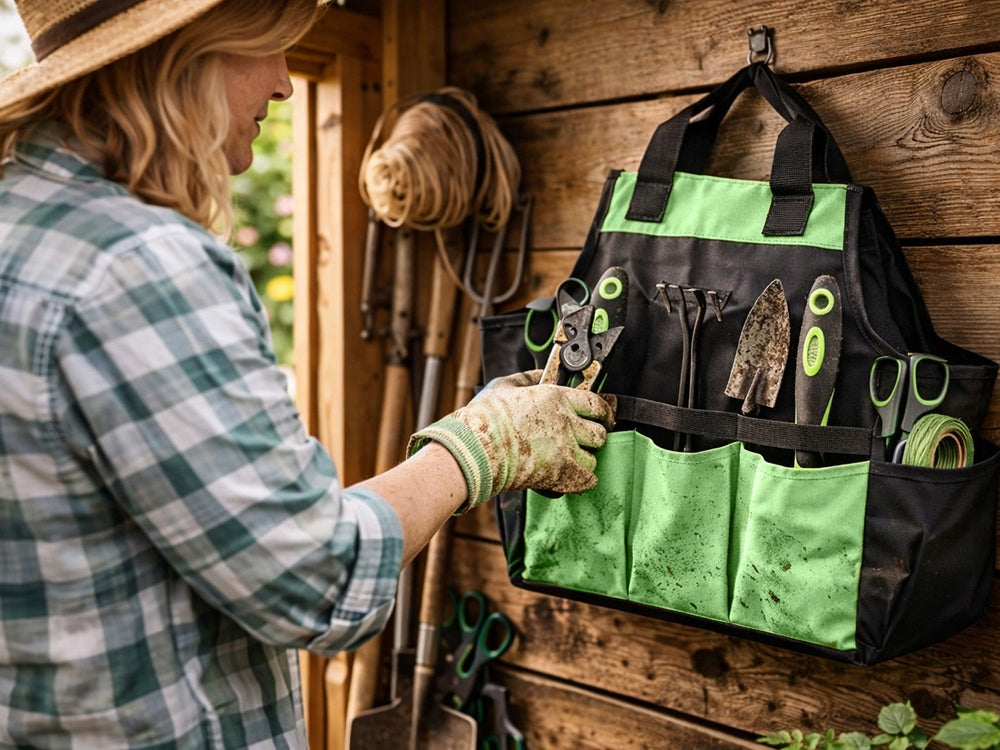 GARDEN TOOL BAG PORTABLE FOR GARDEN WORKSHOP ORGANIZER LARGE Kind open bag