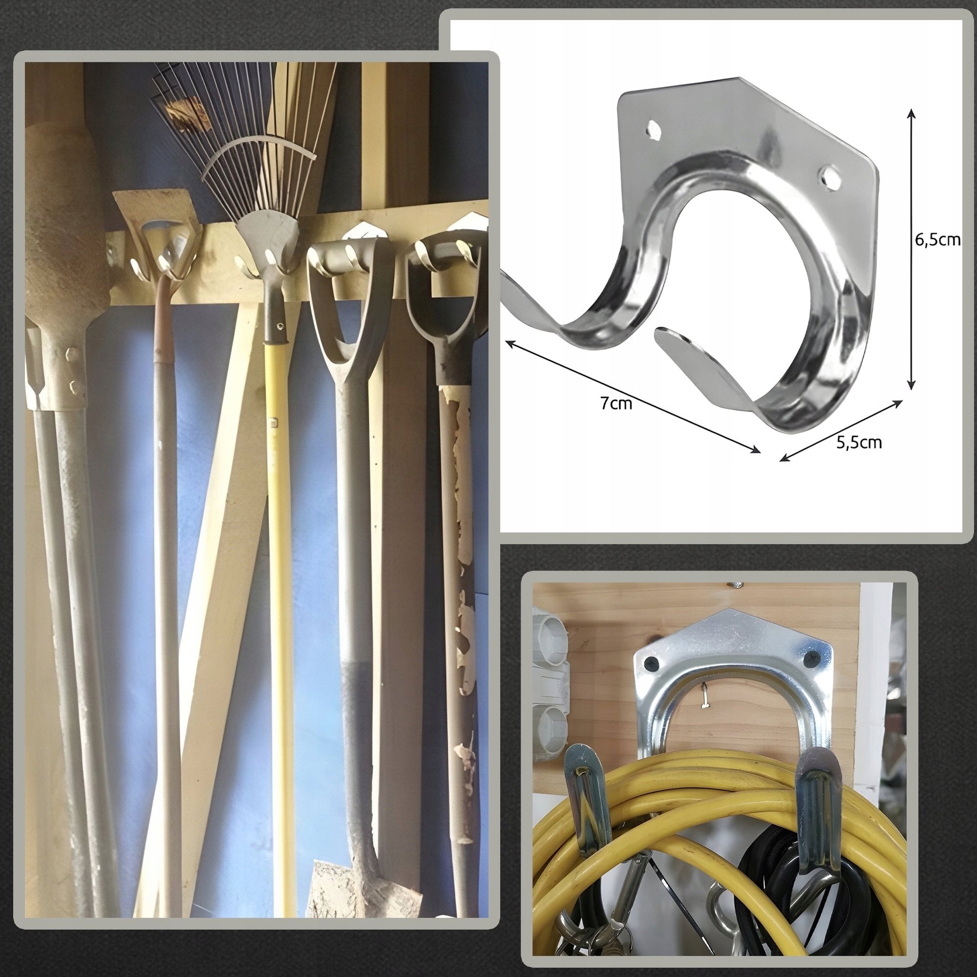 GARDEN TOOL HANGER HOLDER WALL ORGANIZER FOR WORKSHOP 20 PCS Length 5.5 cm