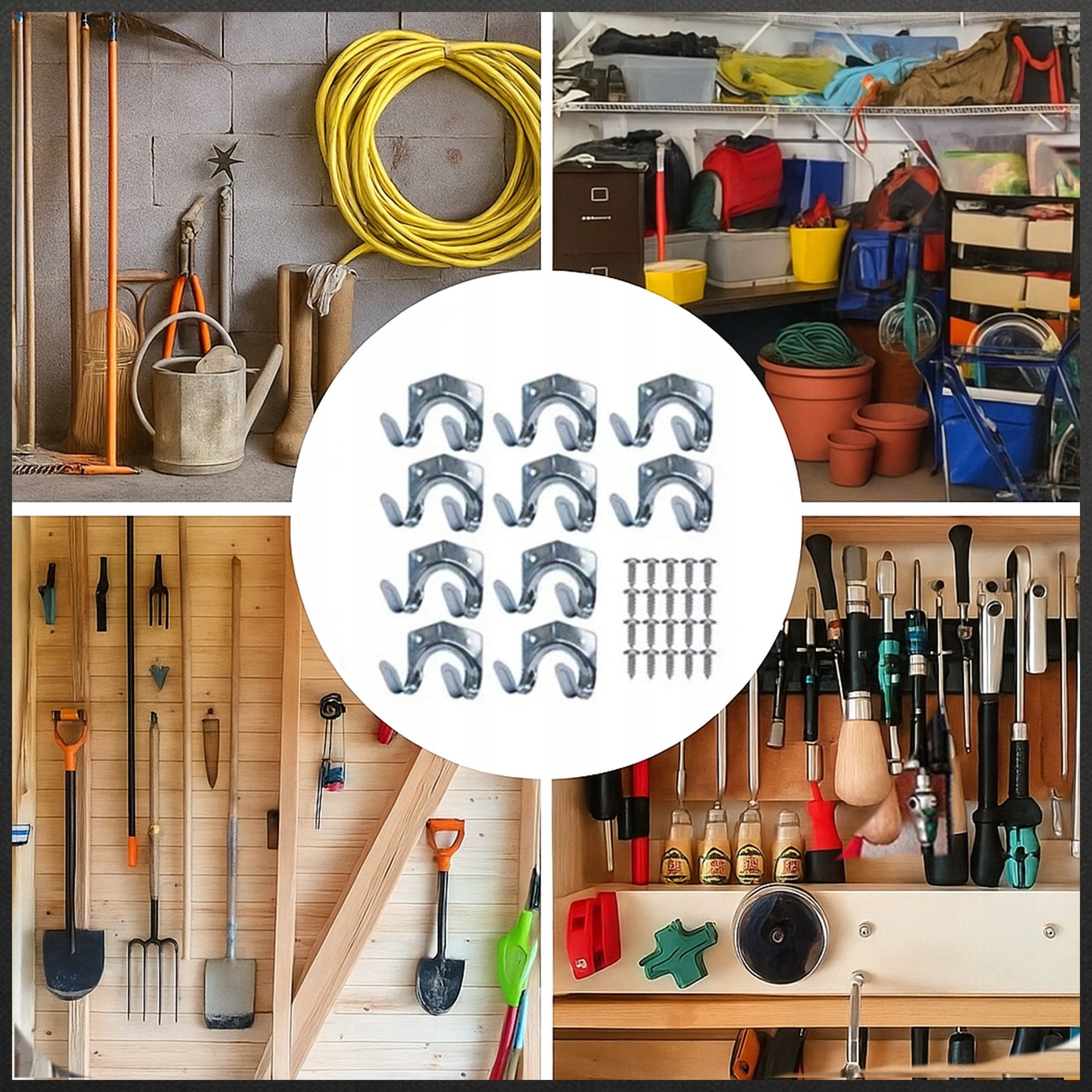GARDEN TOOL HANGER HOLDER WALL ORGANIZER FOR WORKSHOP 20 PCS Product height 6.5 cm