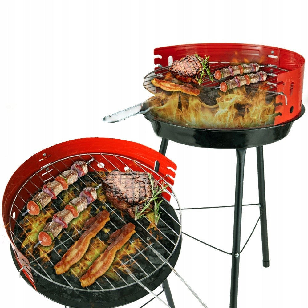 GARDEN TOURIST GRILL ROUND CHARCOAL 35CM GRATE BBQ