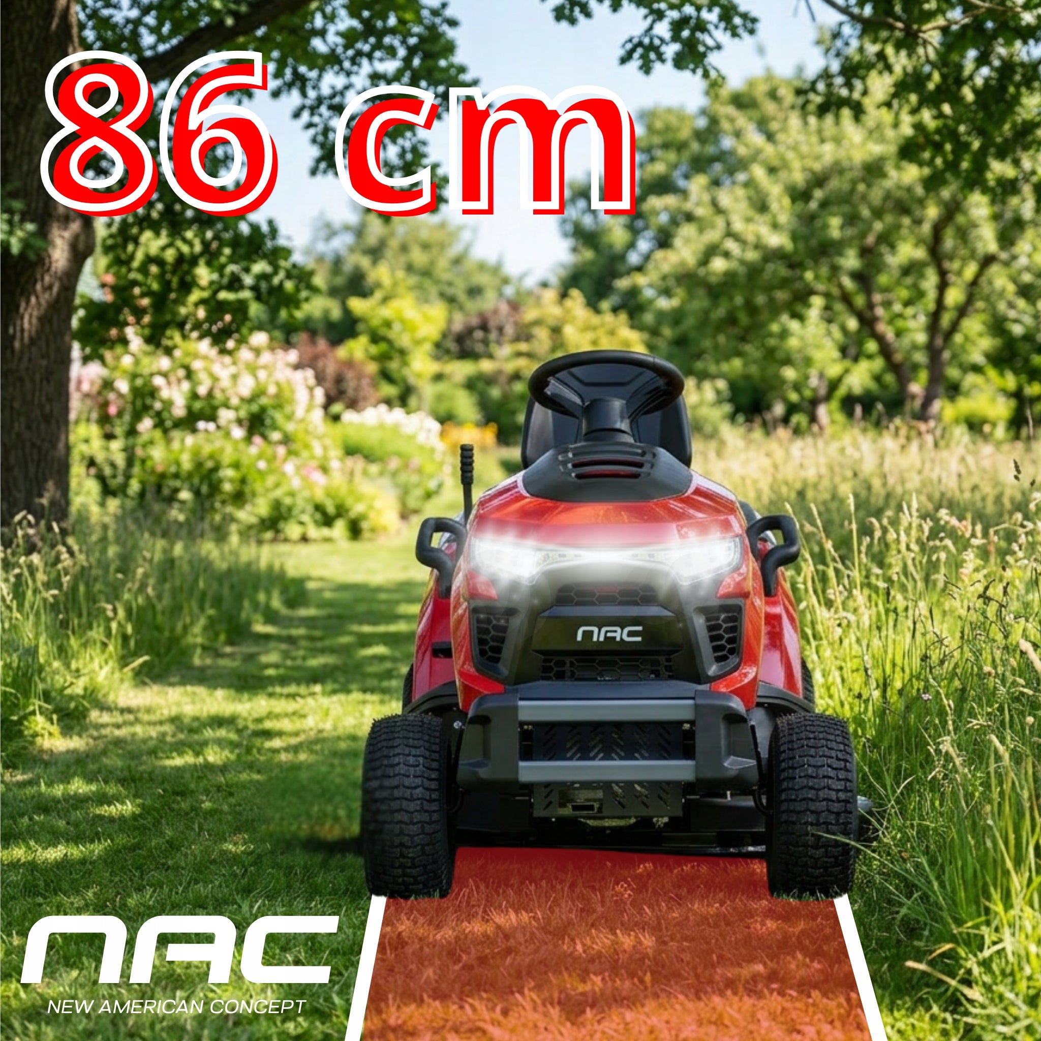 GARDEN TRACTOR LAWN MOWER NAC LONCIN 452CC BASKET 250L 86CM STRONG Basket capacity 250 l