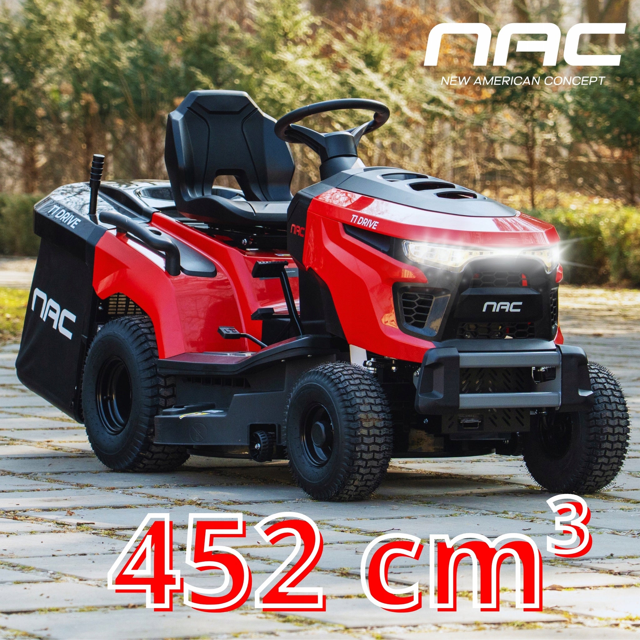 GARDEN TRACTOR LAWN MOWER NAC LONCIN 452CC BASKET 250L 86CM STRONG Brand NAC