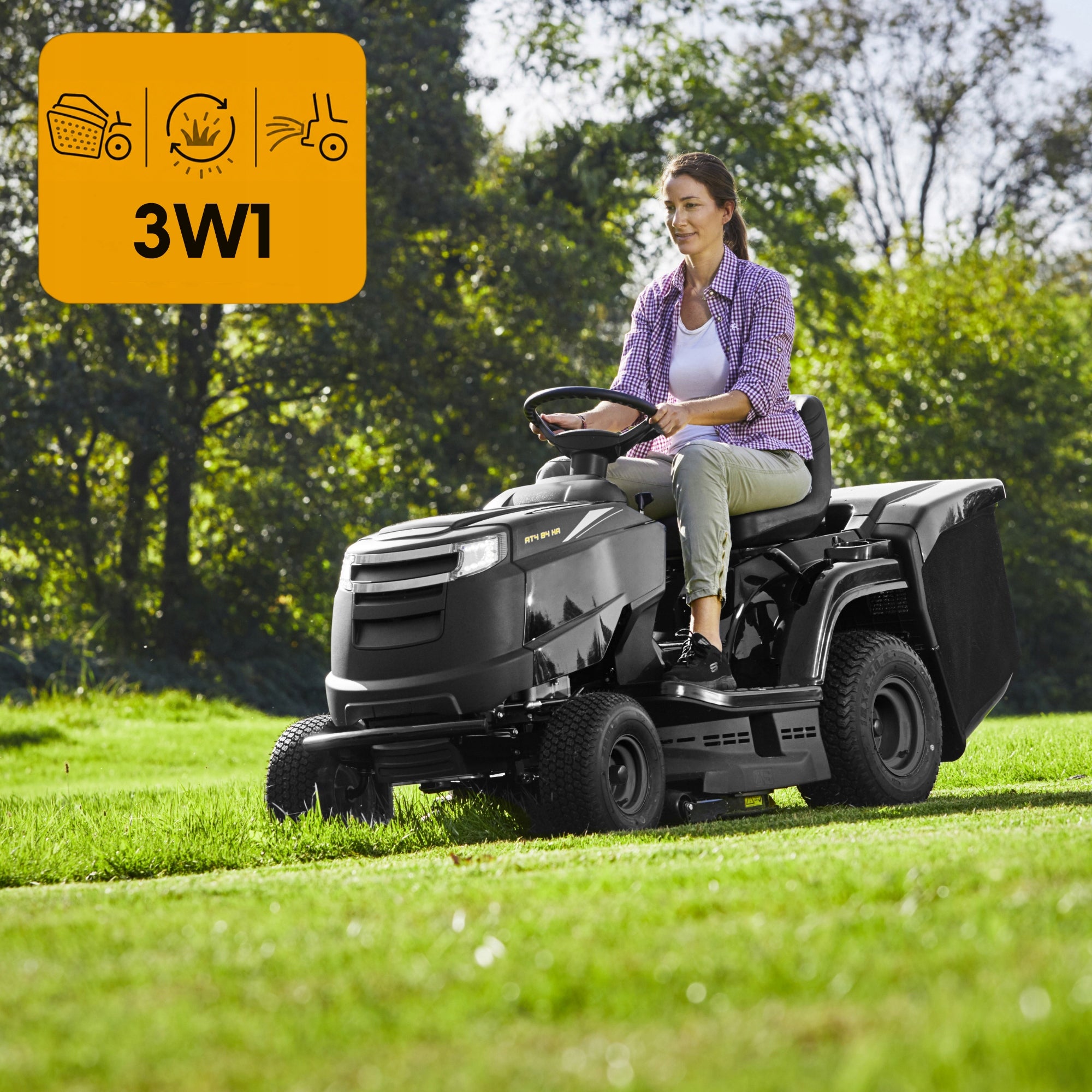 GARDEN TRACTOR WITH BASKET 200L ALPINA BY STIGA AT4 84 HA HYDROSTAT MULCZER Series AT4 84 HA
