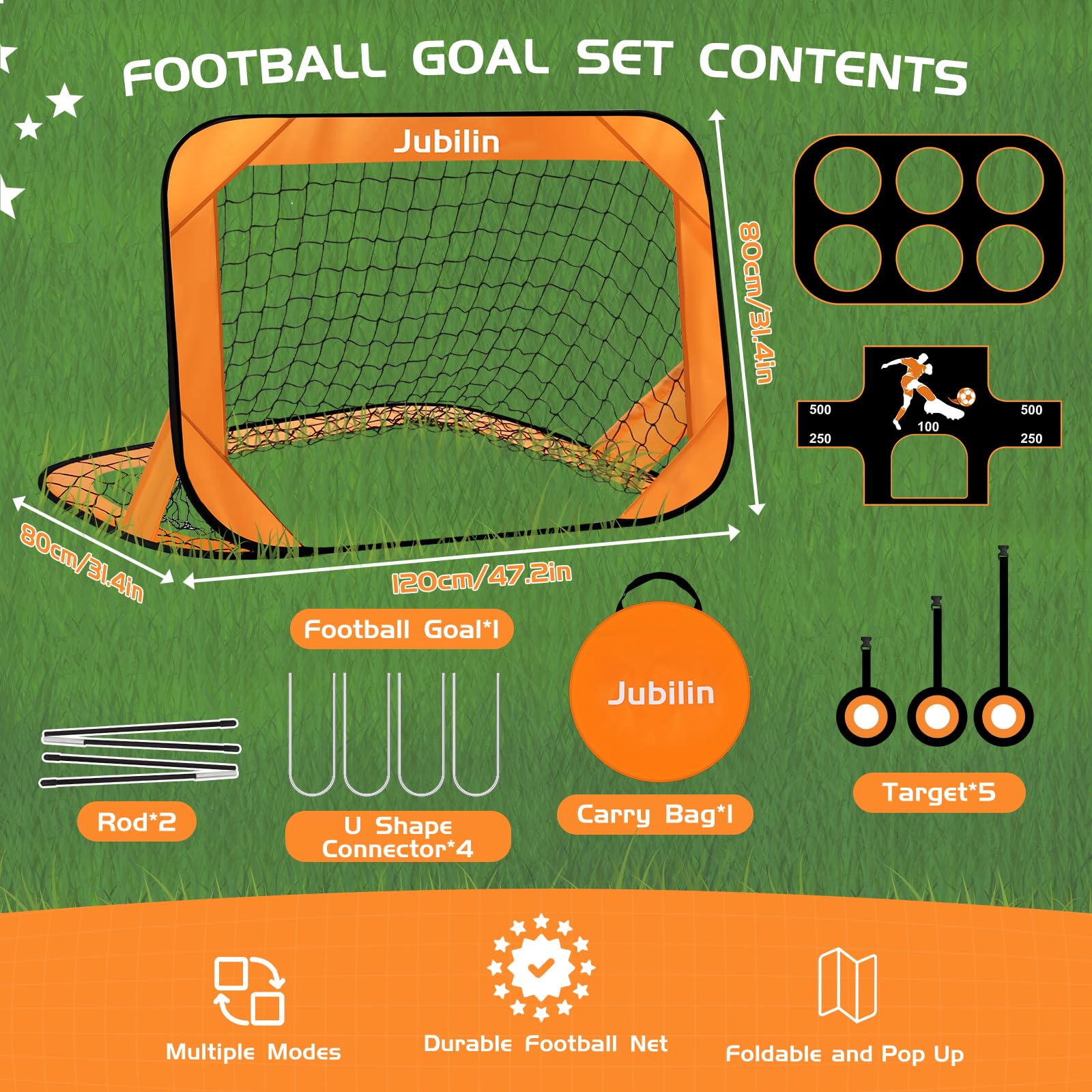 GARDEN TRAINING FOOTBALL GOAL FOR KIDS 4in1 ACCURACY MAT Packaging status original