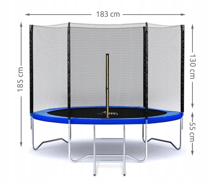 GARDEN TRAMPOLINE 3 LEGS QUALITY HARDENED STEEL Total height 180 cm