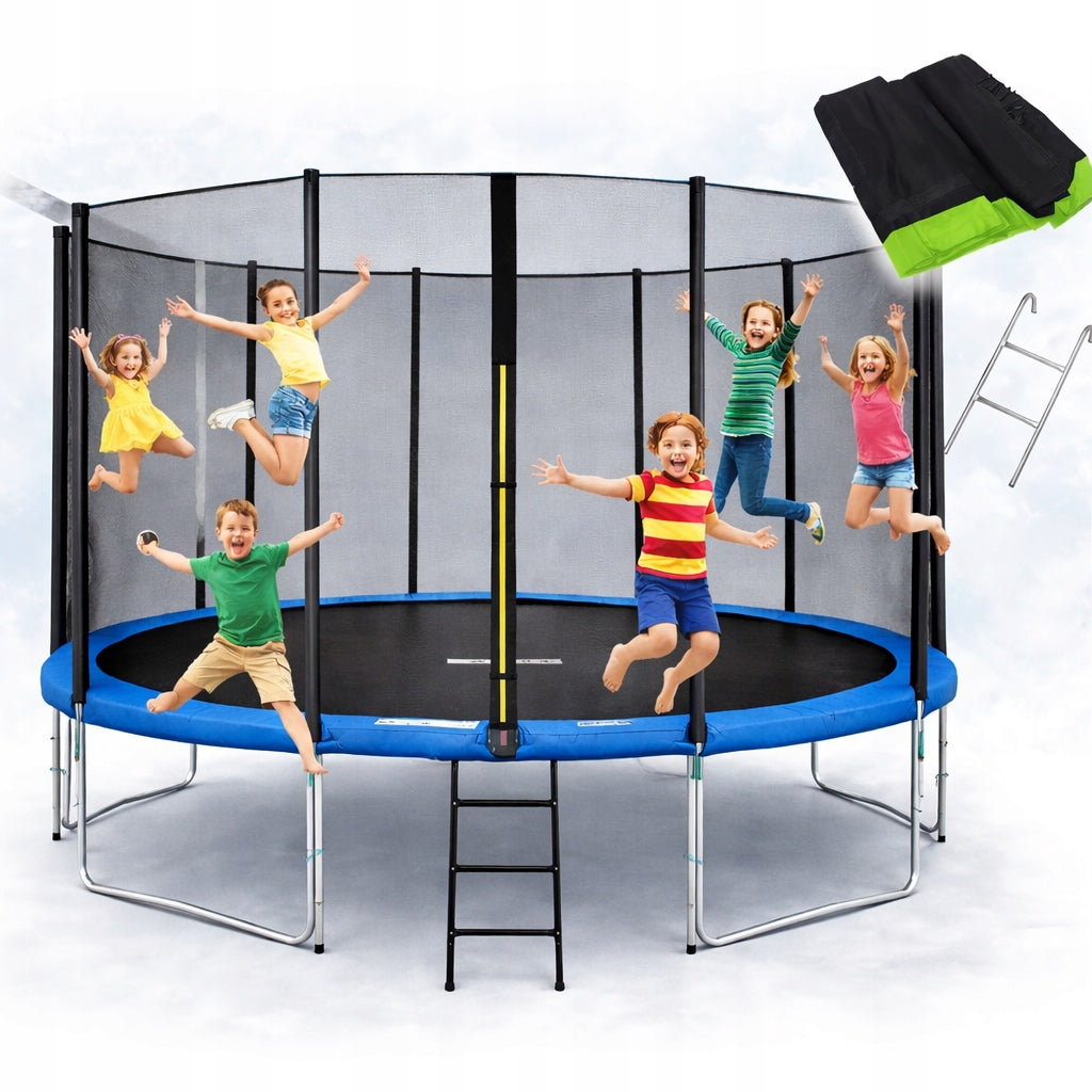 GARDEN TRAMPOLINE 487CM 16FT FOR CHILDREN NET LADDER LARGE STABLE