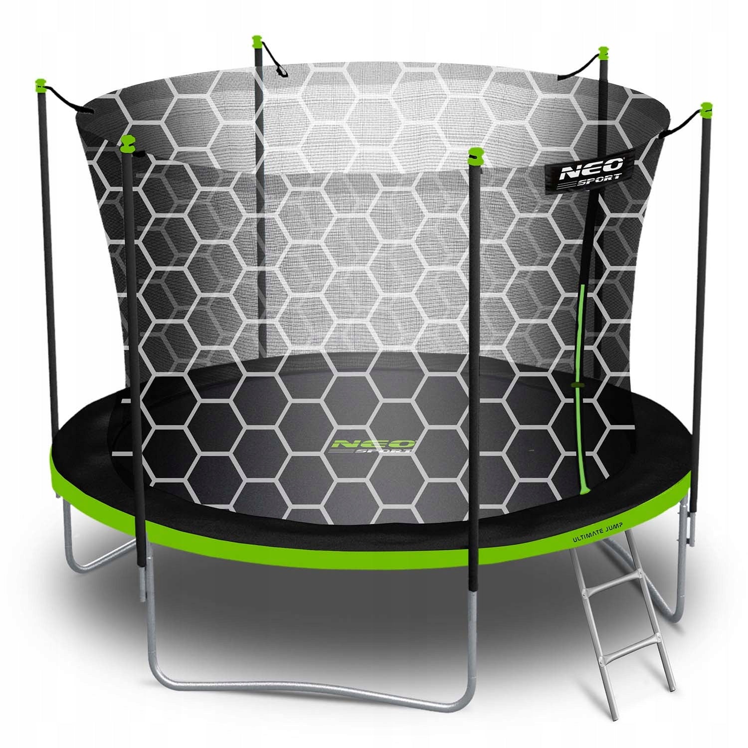 GARDEN TRAMPOLINE 6ft/183cm + LADDER INTERNAL MESH NEO-SPORT Total height 195 cm