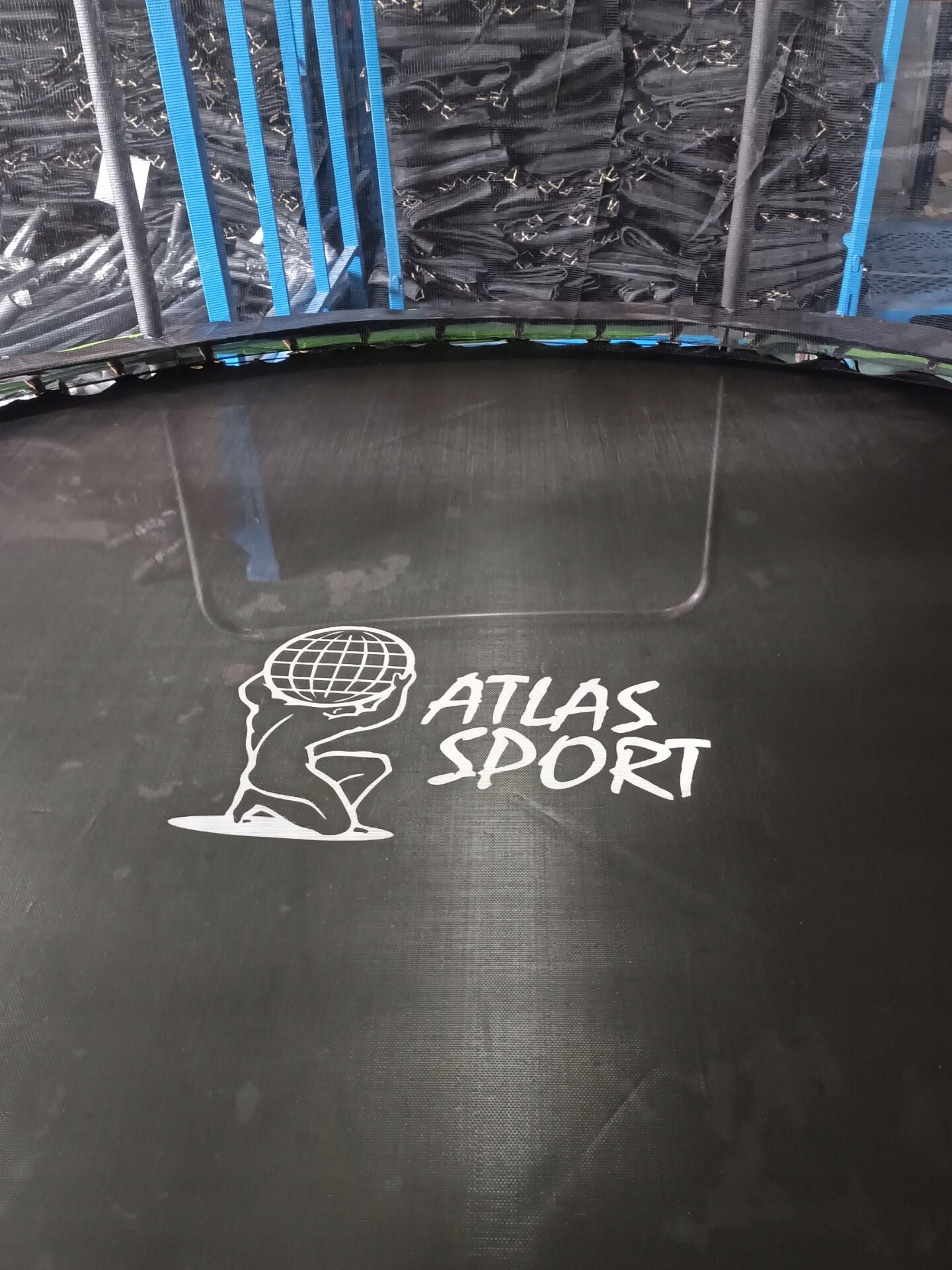 GARDEN TRAMPOLINE ATLAS SPORT 427cm 14ft MESH 180 CM PRO GREEN Total height 260 cm