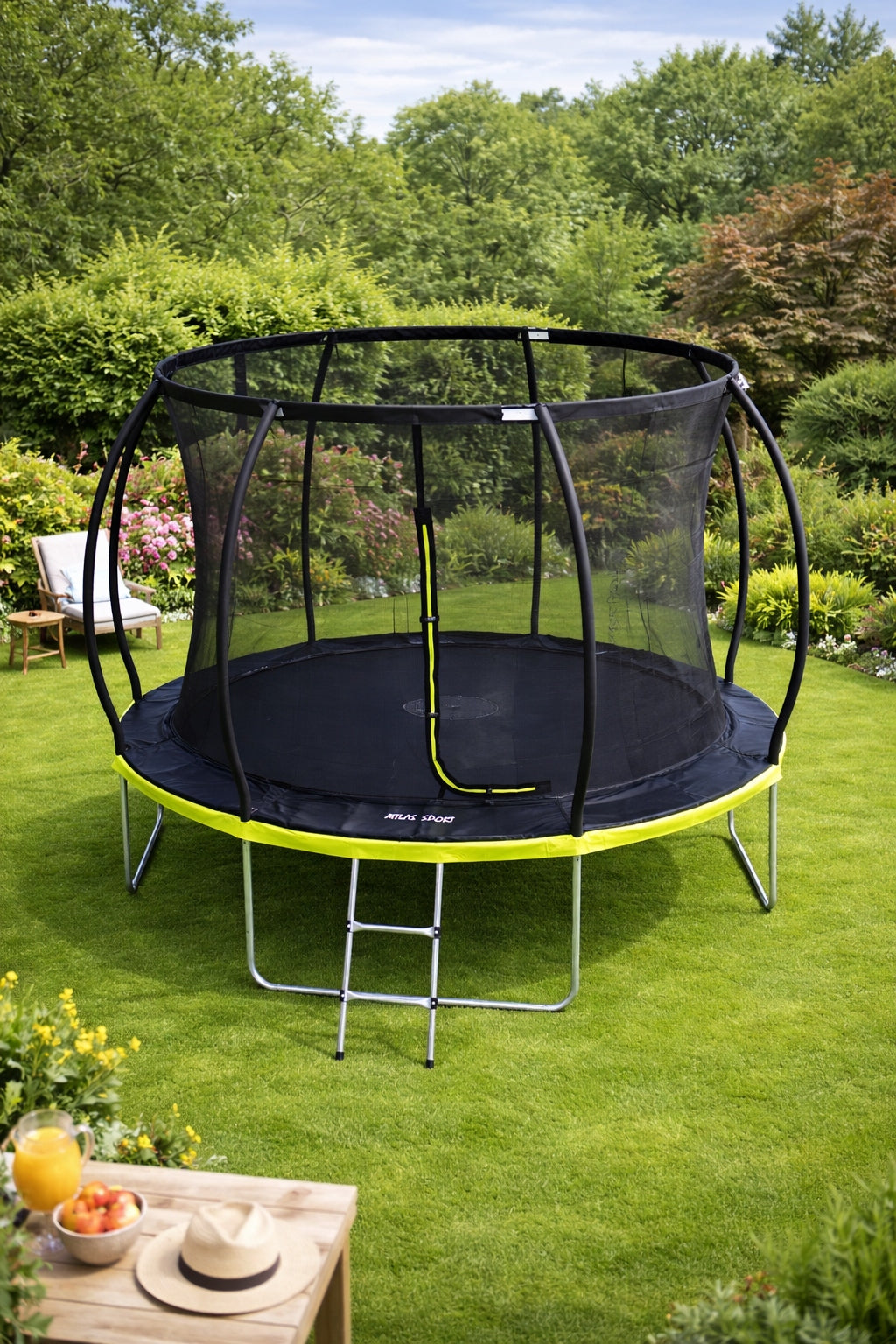 GARDEN TRAMPOLINE ATLAS SPORT 488 cm 16ft MESH 180 CM PRO GREEN Manufacturer code AS16FT PRO ZIELONA