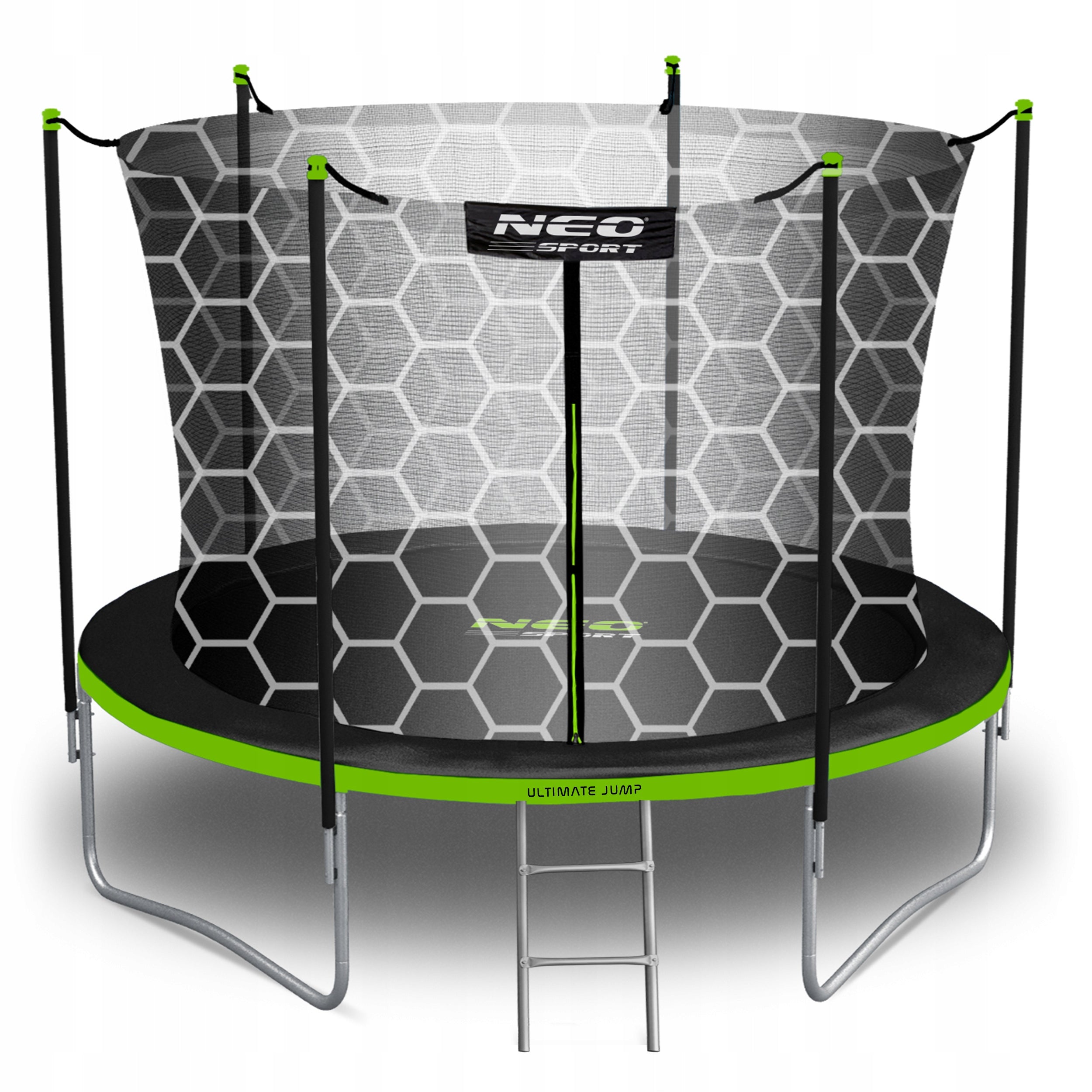 GARDEN TRAMPOLINE FOR CHILDREN 252cm 8ft + LADDER INNER MESH Brand Neo-sport