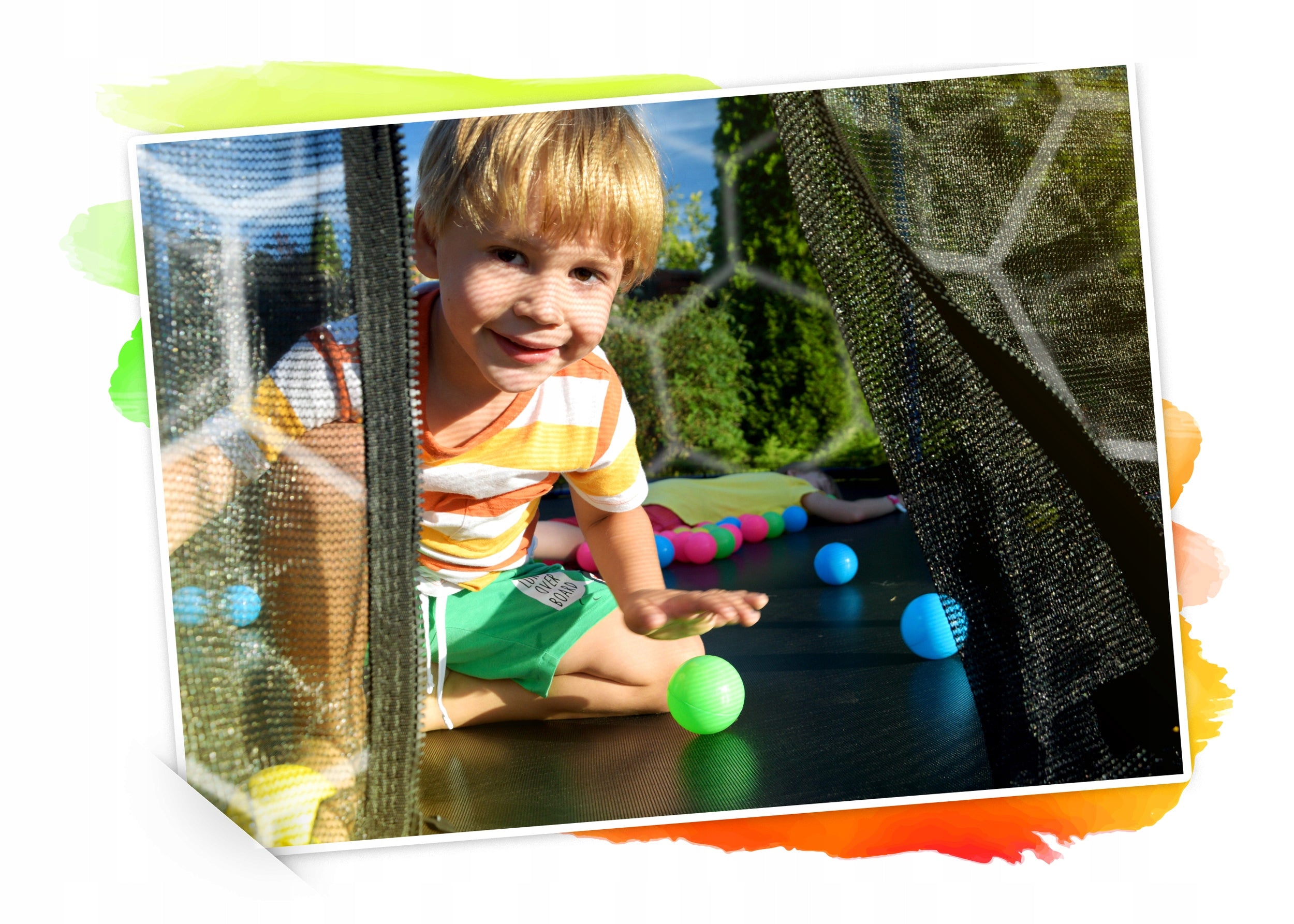 GARDEN TRAMPOLINE FOR CHILDREN 252cm 8ft + LADDER INNER MESH Net height 180 cm