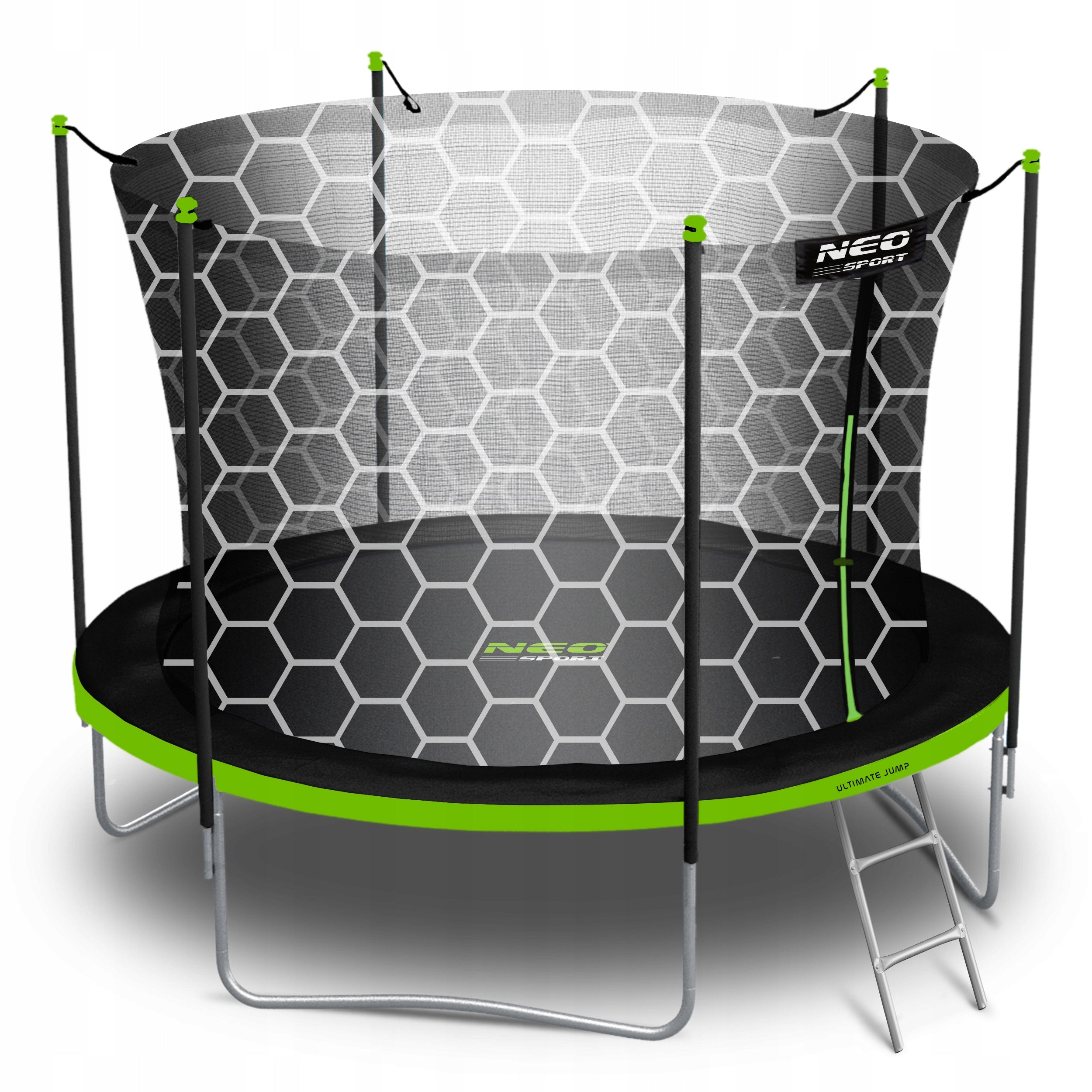 GARDEN TRAMPOLINE FOR CHILDREN 252cm 8ft + LADDER INNER MESH Packaging status original