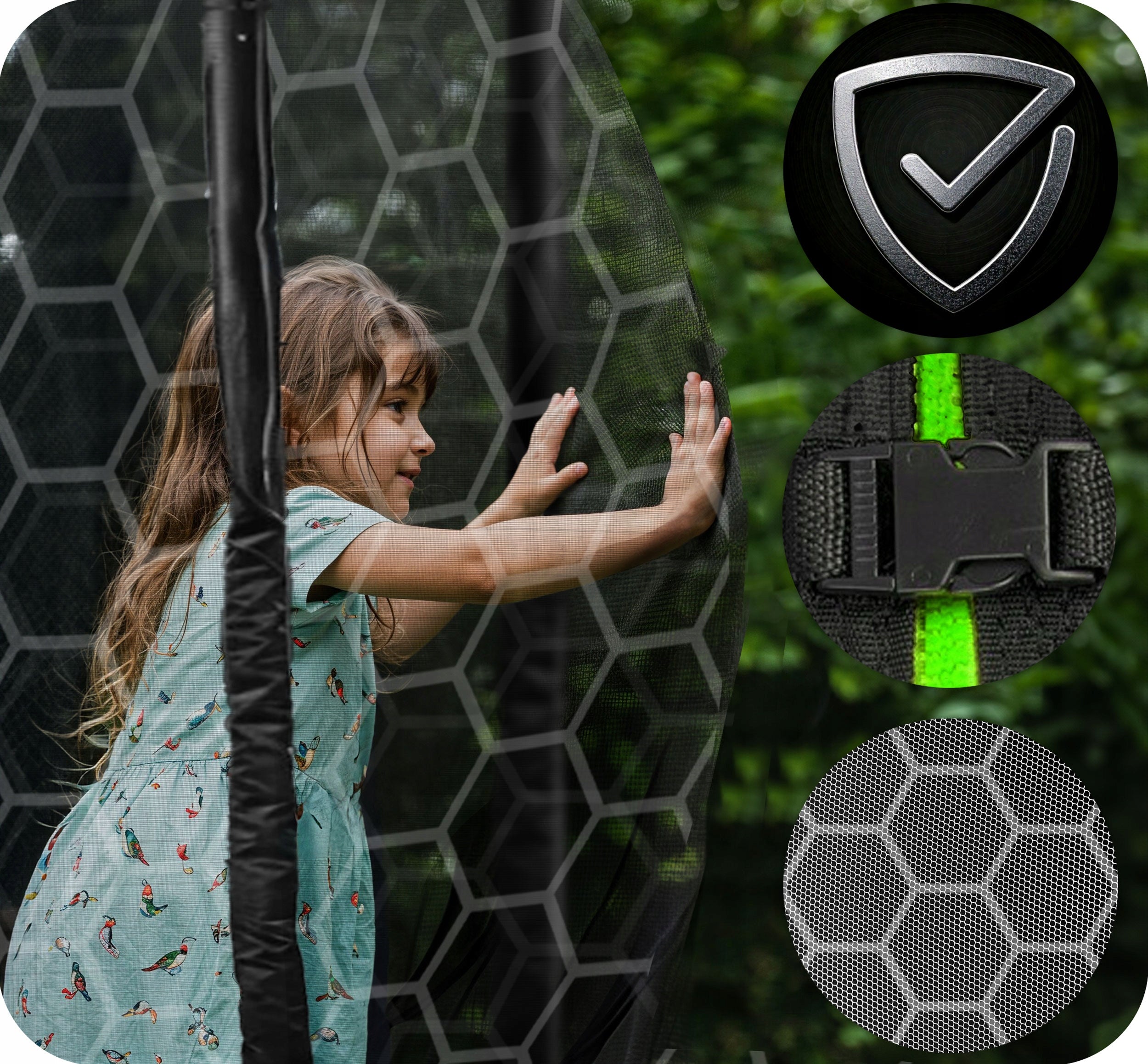 GARDEN TRAMPOLINE FOR CHILDREN 312cm NEOSPORT SOLID SAFE 10ft Net height 180 cm