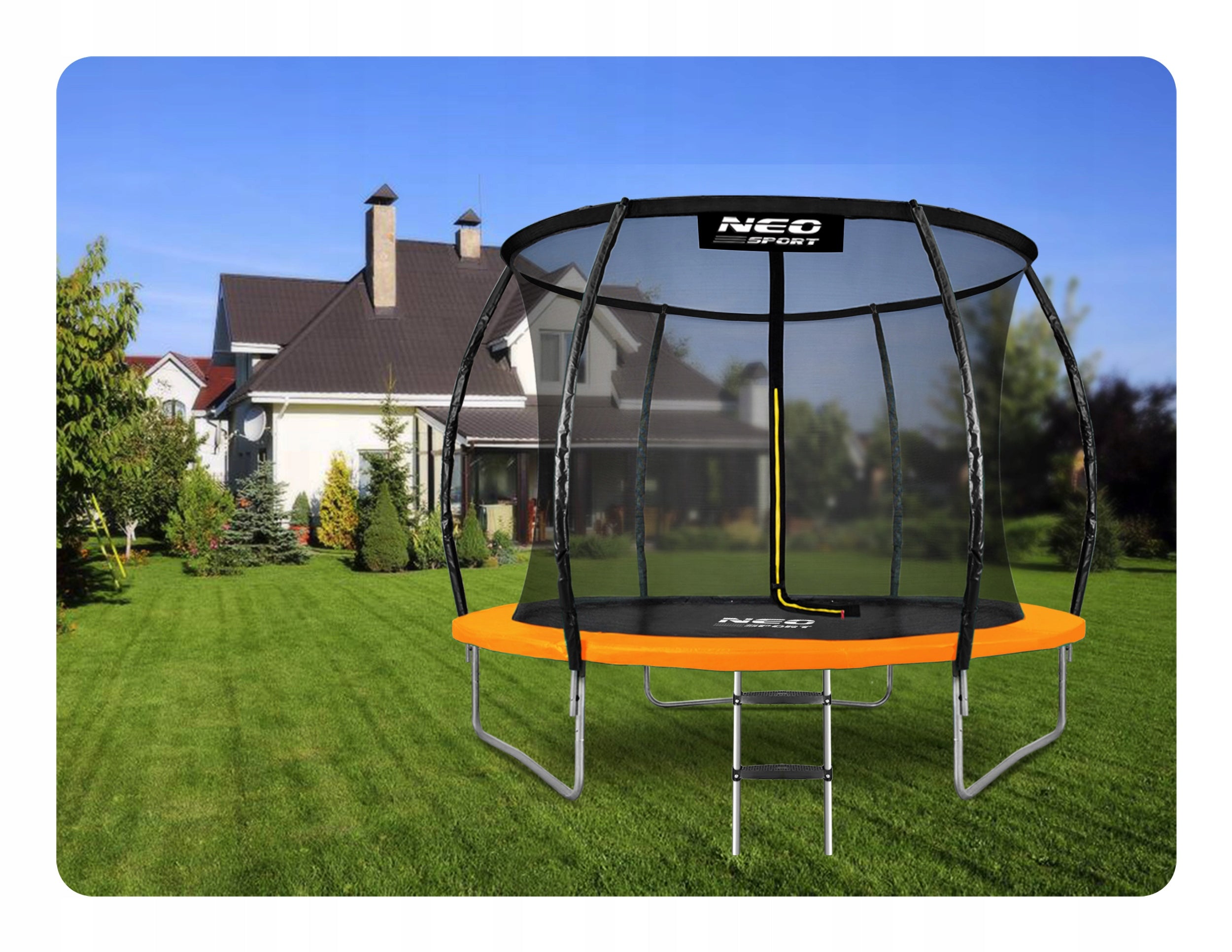 GARDEN TRAMPOLINE FOR CHILDREN LADDER 252cm 8ft Kid's age 3＋ years