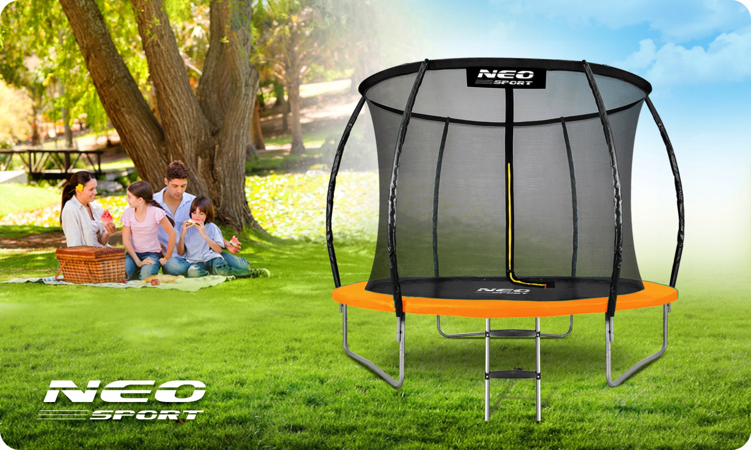GARDEN TRAMPOLINE FOR CHILDREN LADDER 252cm 8ft Manufacturer code NS-08C201