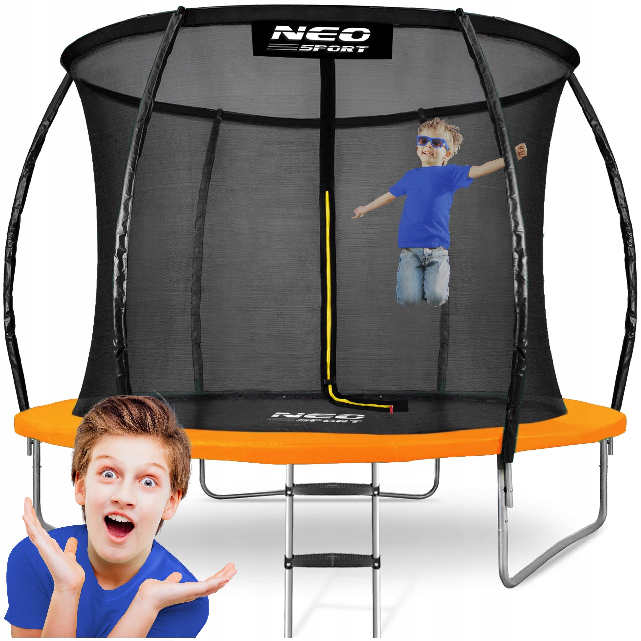 GARDEN TRAMPOLINE FOR CHILDREN LADDER 312cm 10ft