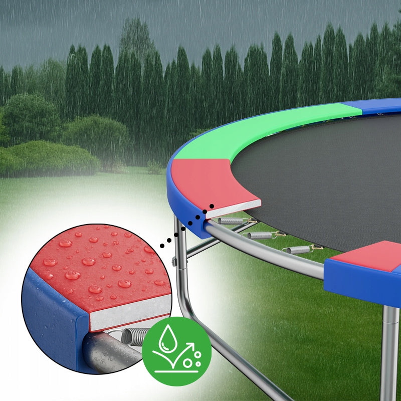GARDEN TRAMPOLINE FOR CHILDREN LARGE WITH BRACKETS WITH NET 10 FT 305CM SKY Total height 215 cm