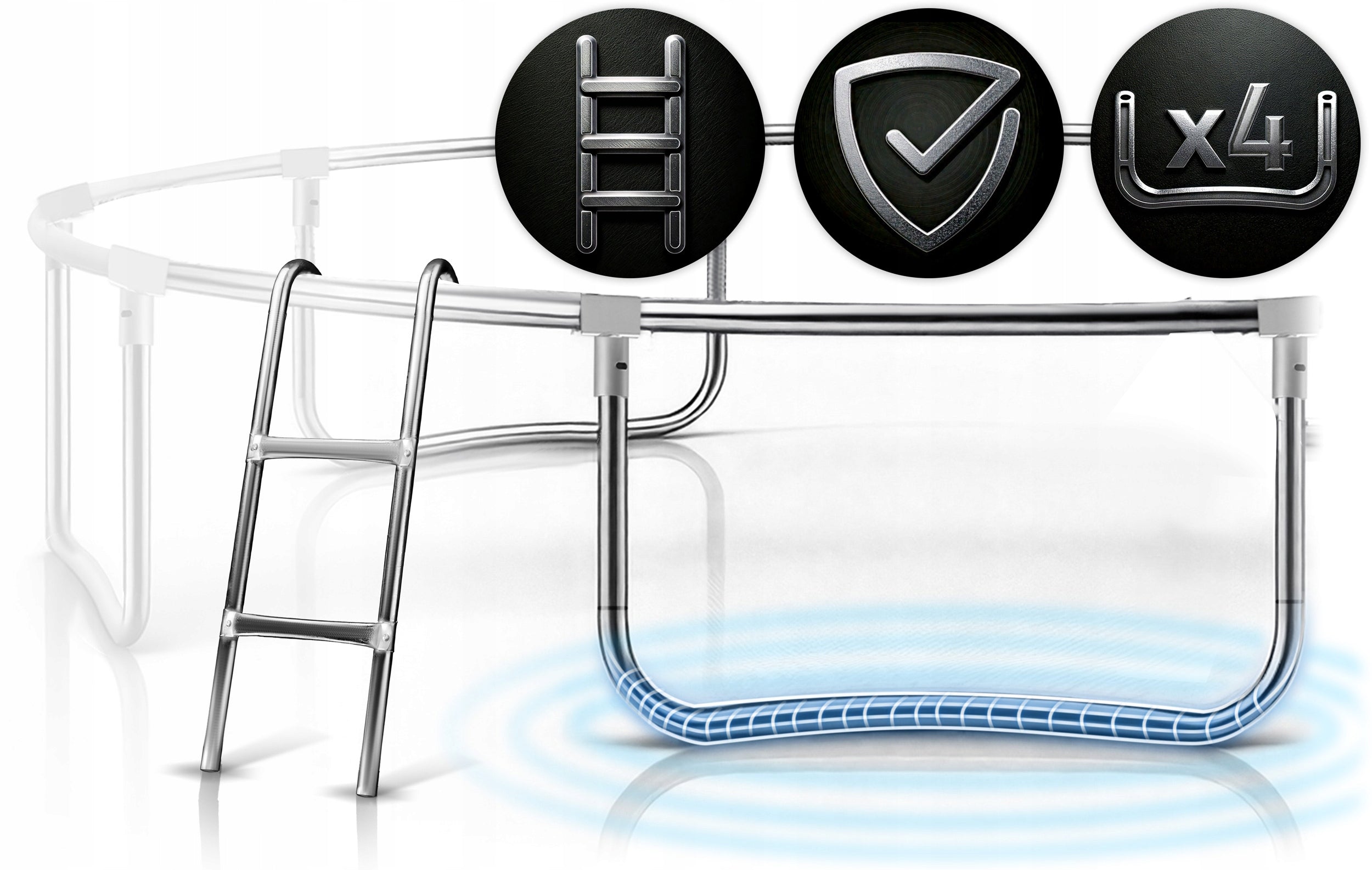 GARDEN TRAMPOLINE FOR CHILDREN WITH INNER MESH 374cm 12ft NEOSPORT Brand Neo-sport