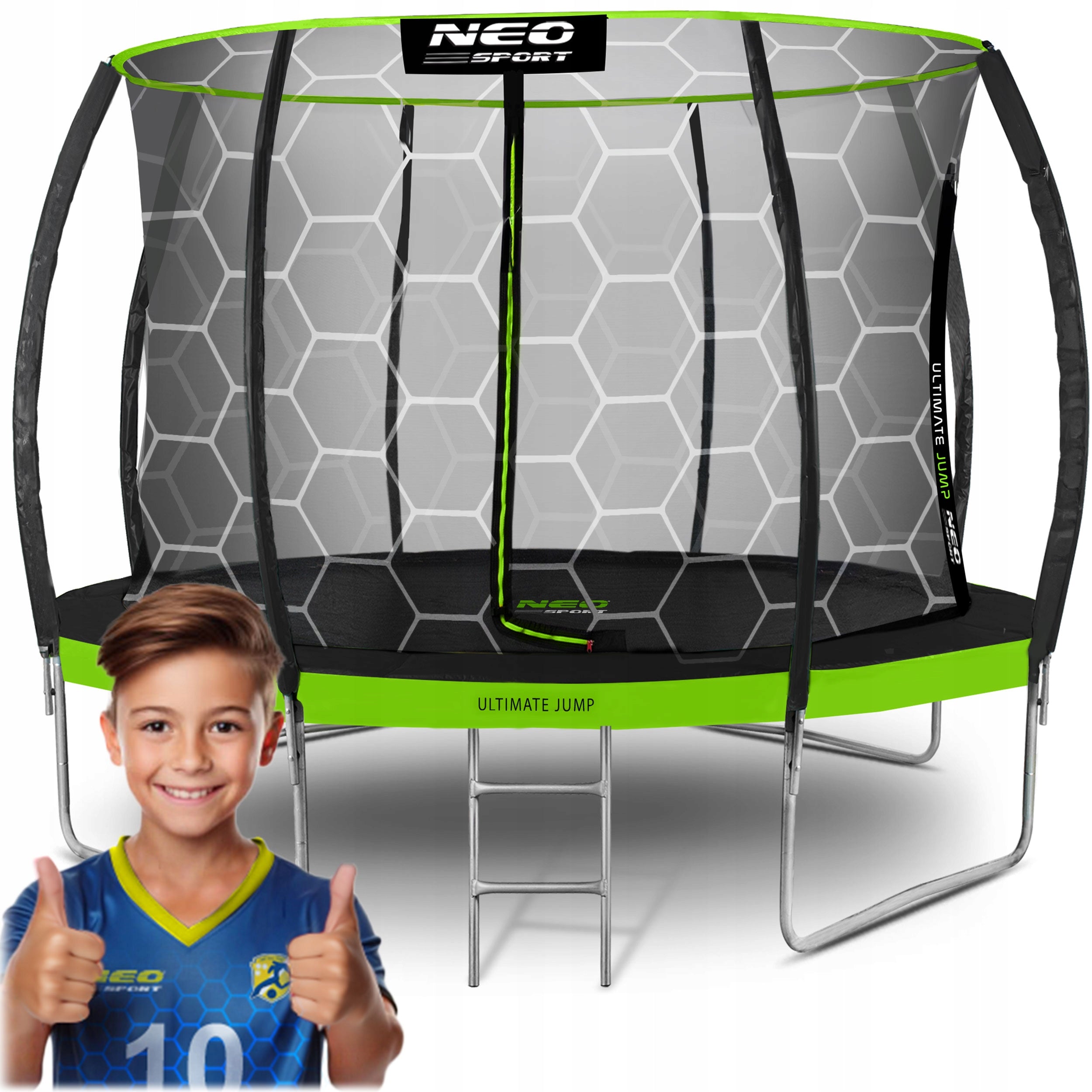 GARDEN TRAMPOLINE FOR CHILDREN WITH INNER MESH 374cm 12ft NEOSPORT EAN (GTIN) 5903890612894