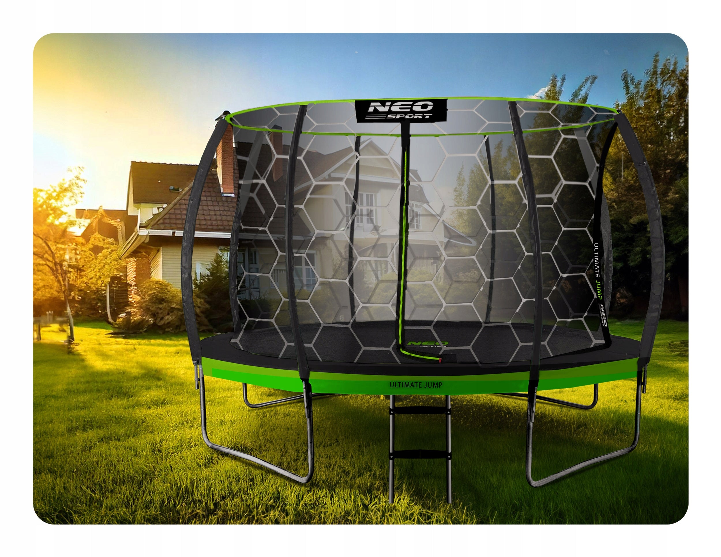 GARDEN TRAMPOLINE FOR CHILDREN WITH INNER MESH 435cm 14ft NEOSPORT Packaging status original