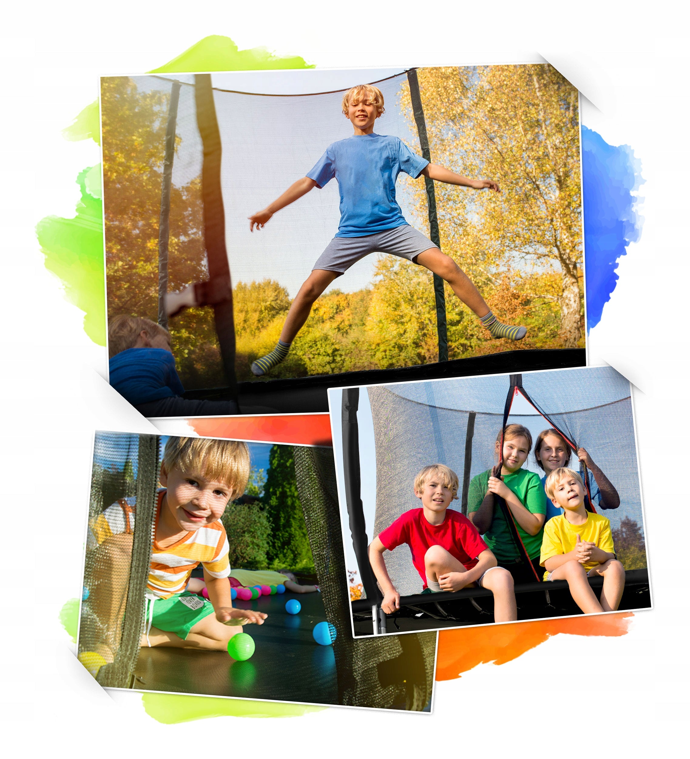 GARDEN TRAMPOLINE FOR KIDS 374cm 12ft NEOSPORT Number of springs/ropes 64