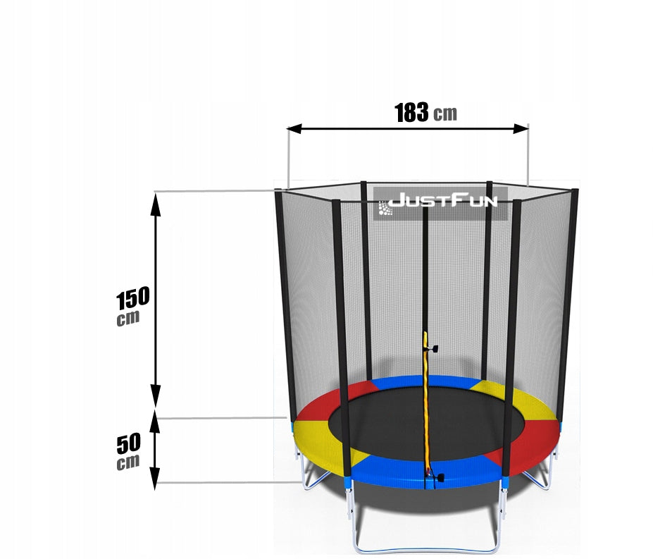 GARDEN TRAMPOLINE JUST FUN 6FT-183CM MULTI Brand JUST FUN