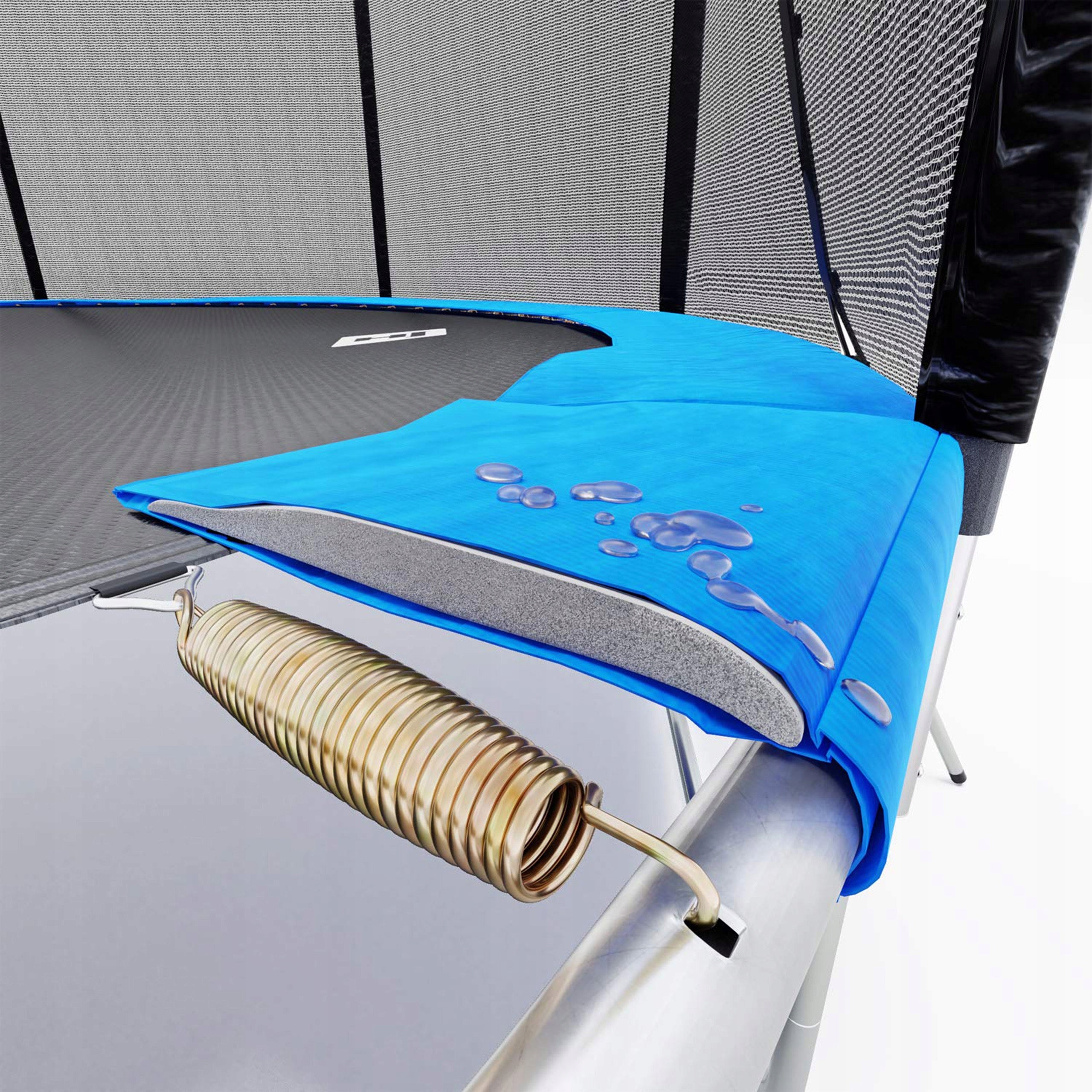 GARDEN TRAMPOLINE LARGE 315 CM 10 ft MESH LADDER SOLID SAFE Total height 253 cm