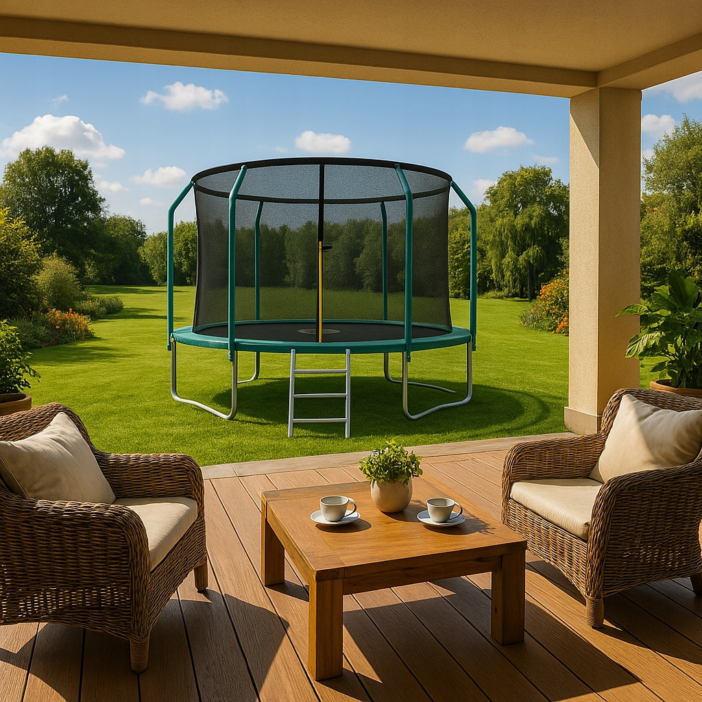GARDEN TRAMPOLINE PREMIUM MESH INNER LADDER 435CM 14FT FUNFIT Number of springs/ropes 88