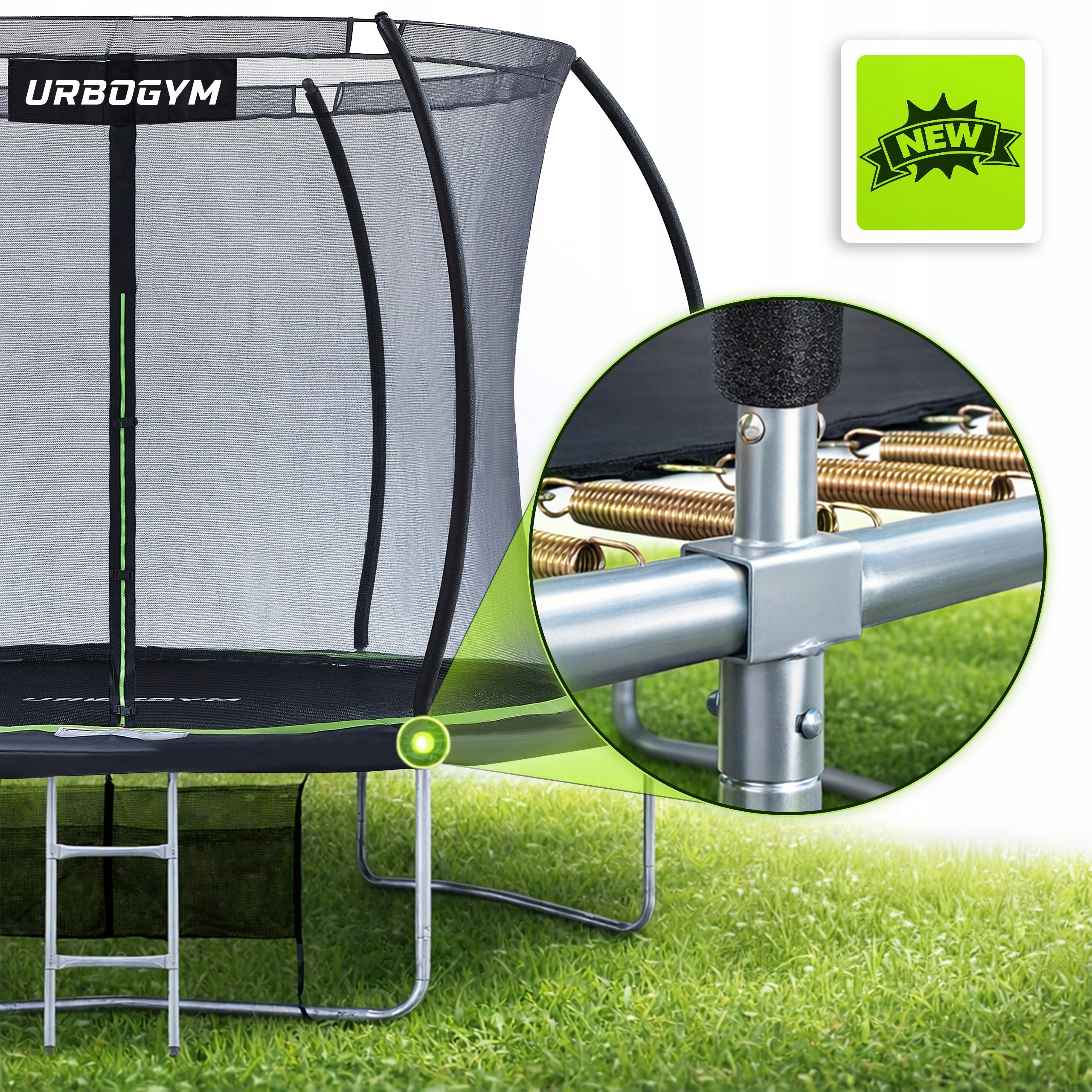 GARDEN TRAMPOLINE WITH INDOOR MESH FOR CHILDREN'S GARDEN 14 FT 435CM Number of bars 8 pcs