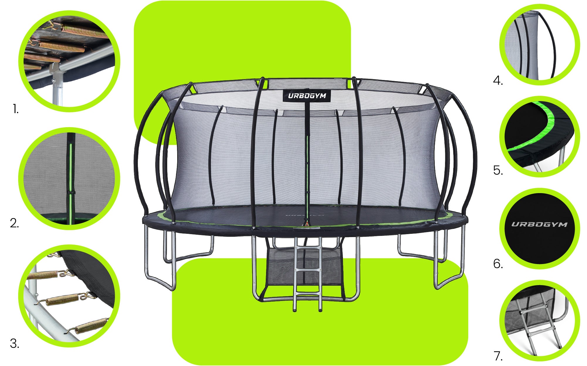 GARDEN TRAMPOLINE WITH INDOOR MESH FOR CHILDREN'S GARDEN 16 FT 488CM Manufacturer code 5904906085930