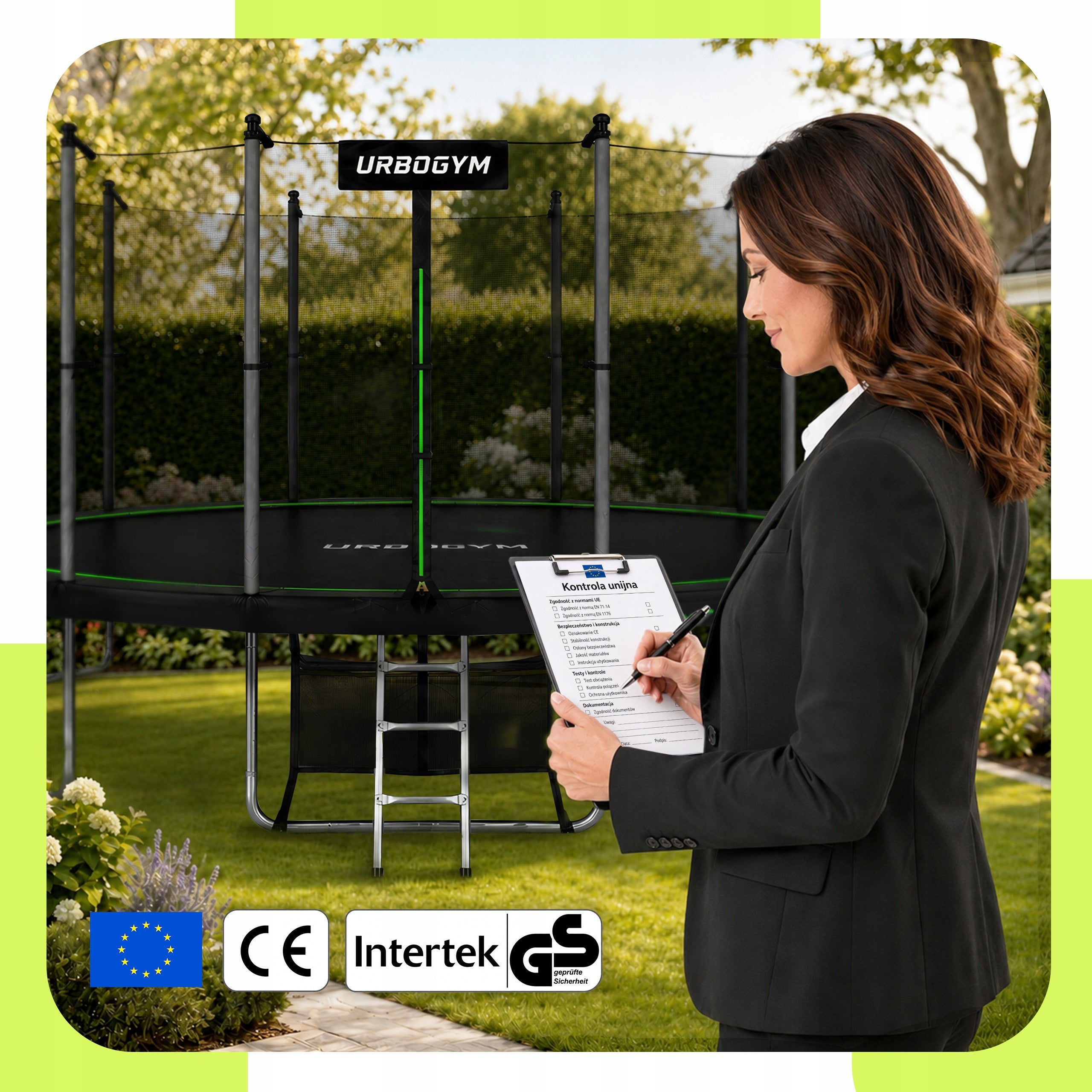 GARDEN TRAMPOLINE WITH INDOOR MESH FOR KIDS GARDEN 16 FT 488CM Number of bars 12 pcs