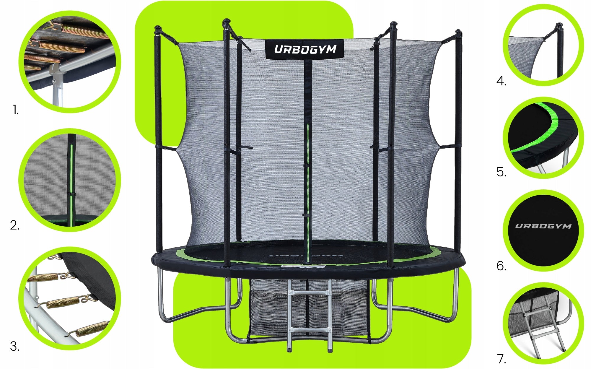 GARDEN TRAMPOLINE WITH INDOOR NET FOR CHILDREN'S GARDEN 8 FT 252 CM Packaging status original