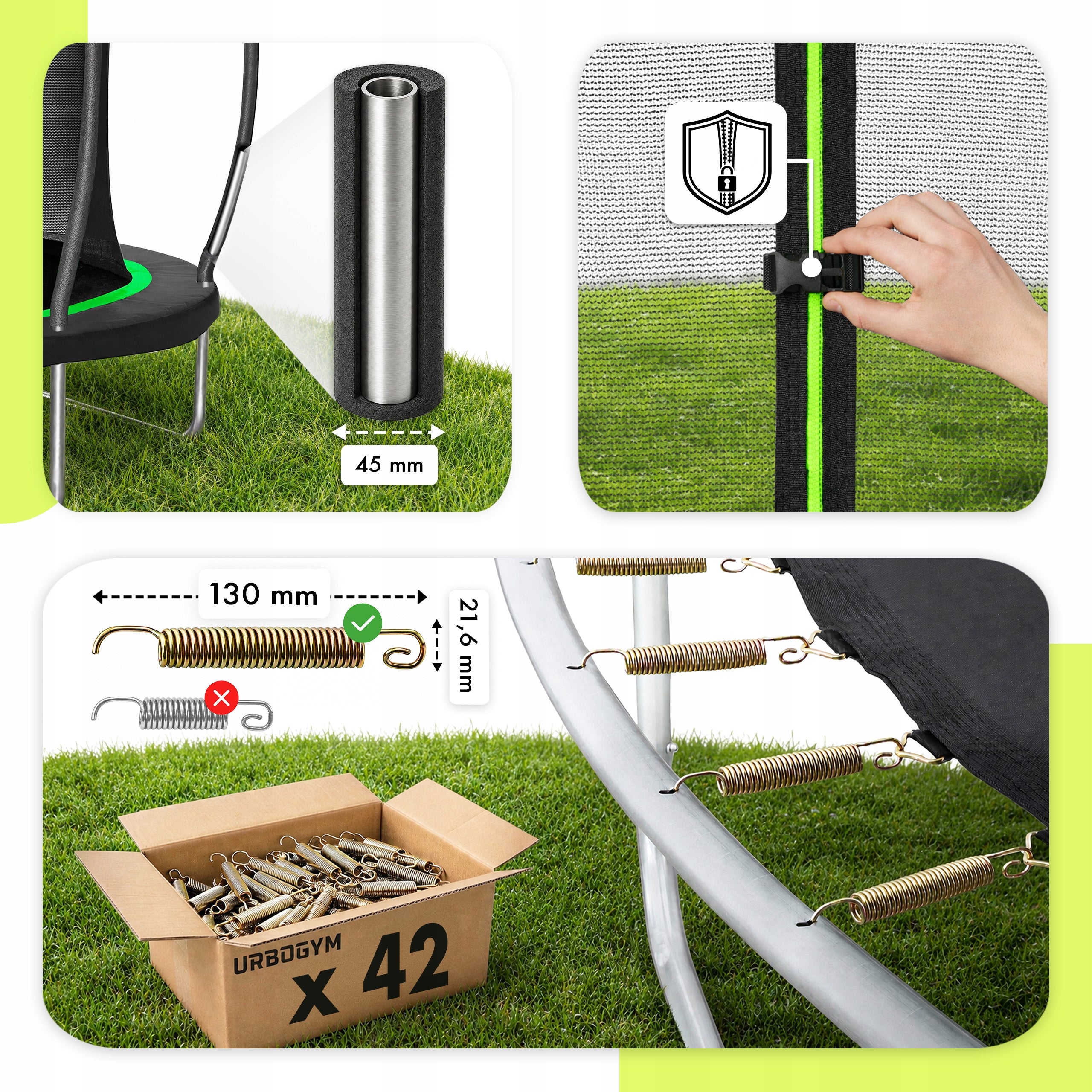 GARDEN TRAMPOLINE WITH INDOOR NET FOR CHILDREN'S GARDEN 8FT 252CM Height from ground level 55 cm