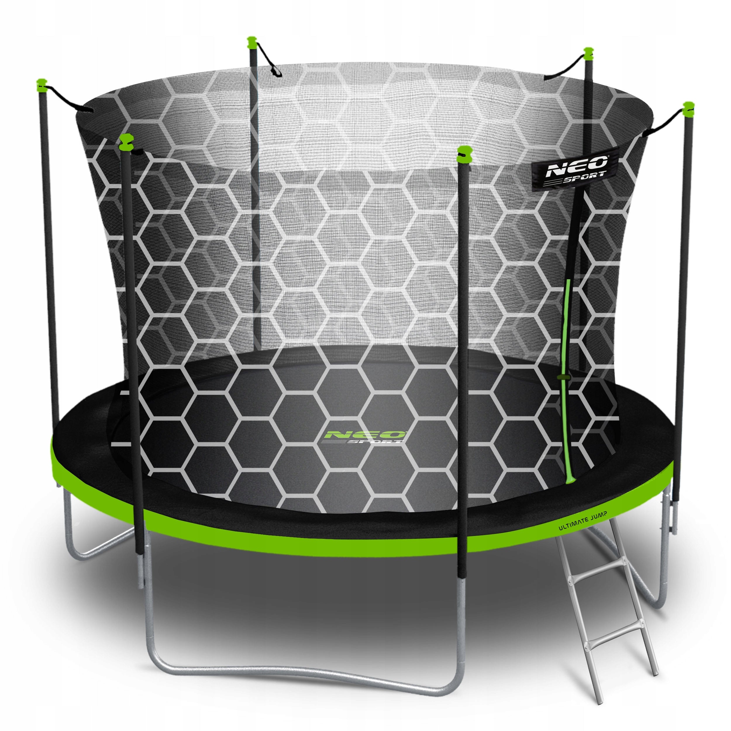 GARDEN TRAMPOLINE WITH INTERNAL MESH FOR CHILDREN 312cm 10ft + LADDER Packaging status original