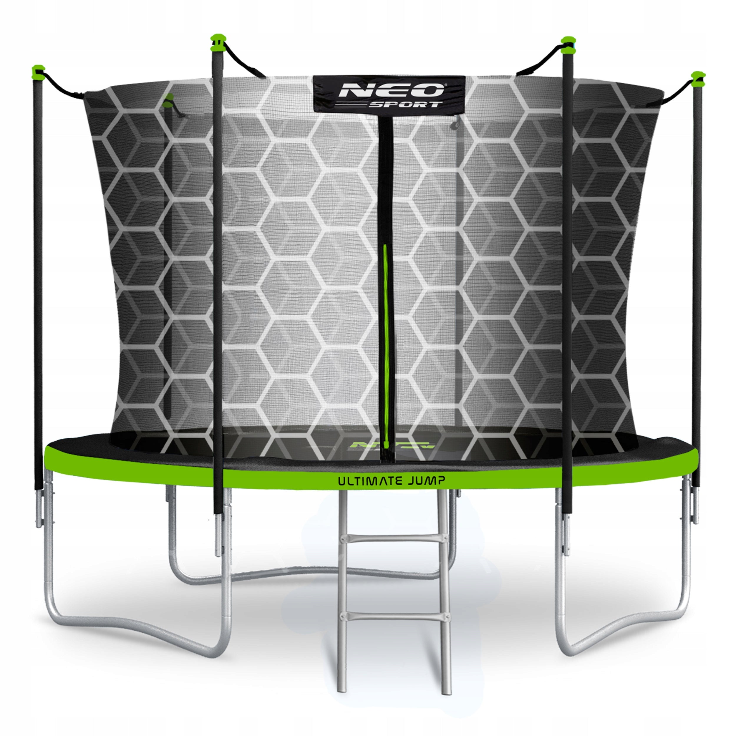 GARDEN TRAMPOLINE WITH INTERNAL MESH FOR CHILDREN 312cm 10ft + LADDER