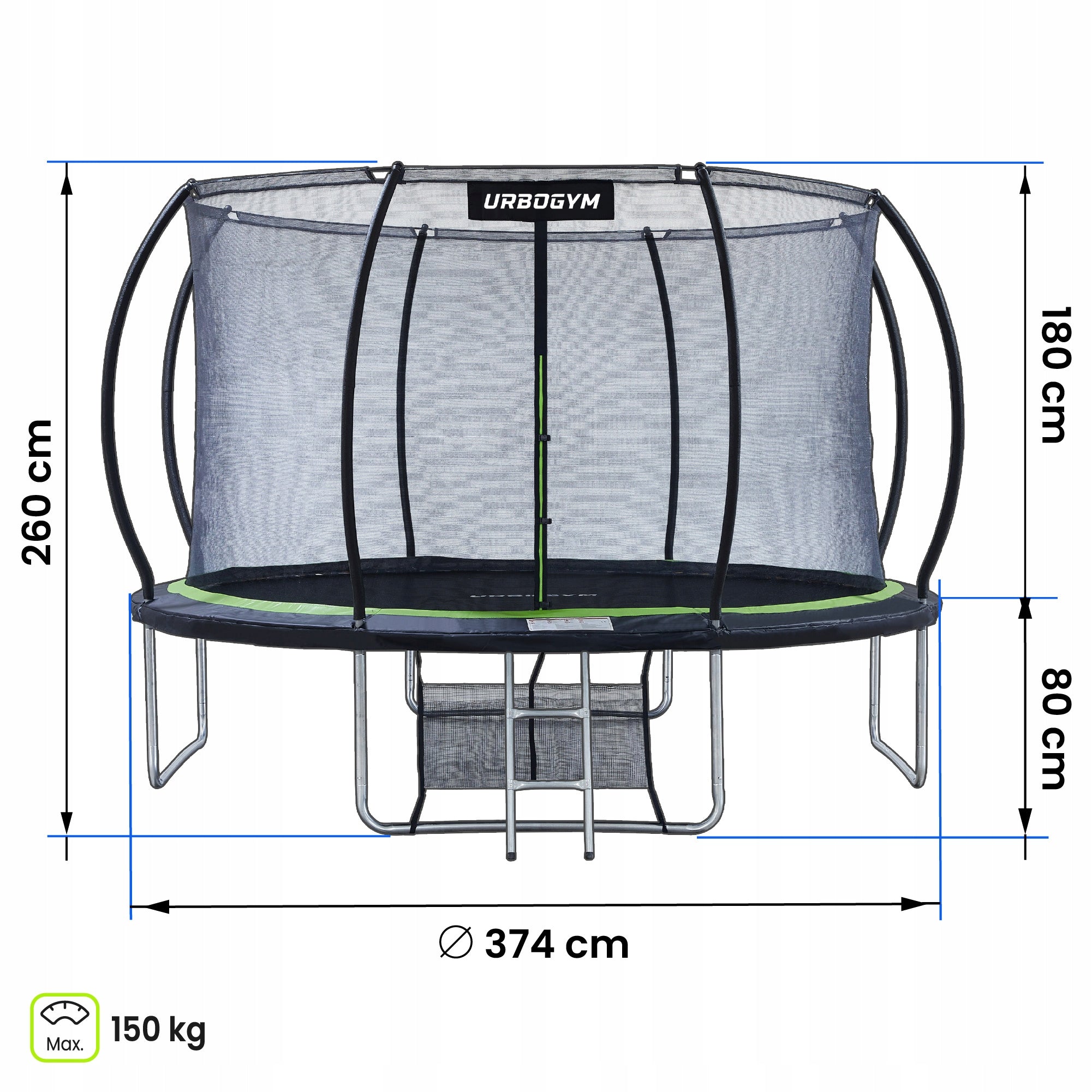 GARDEN TRAMPOLINE WITH INTERNAL NET FOR CHILDREN'S GARDEN 12 FT 374CM Manufacturer code 5904906085367
