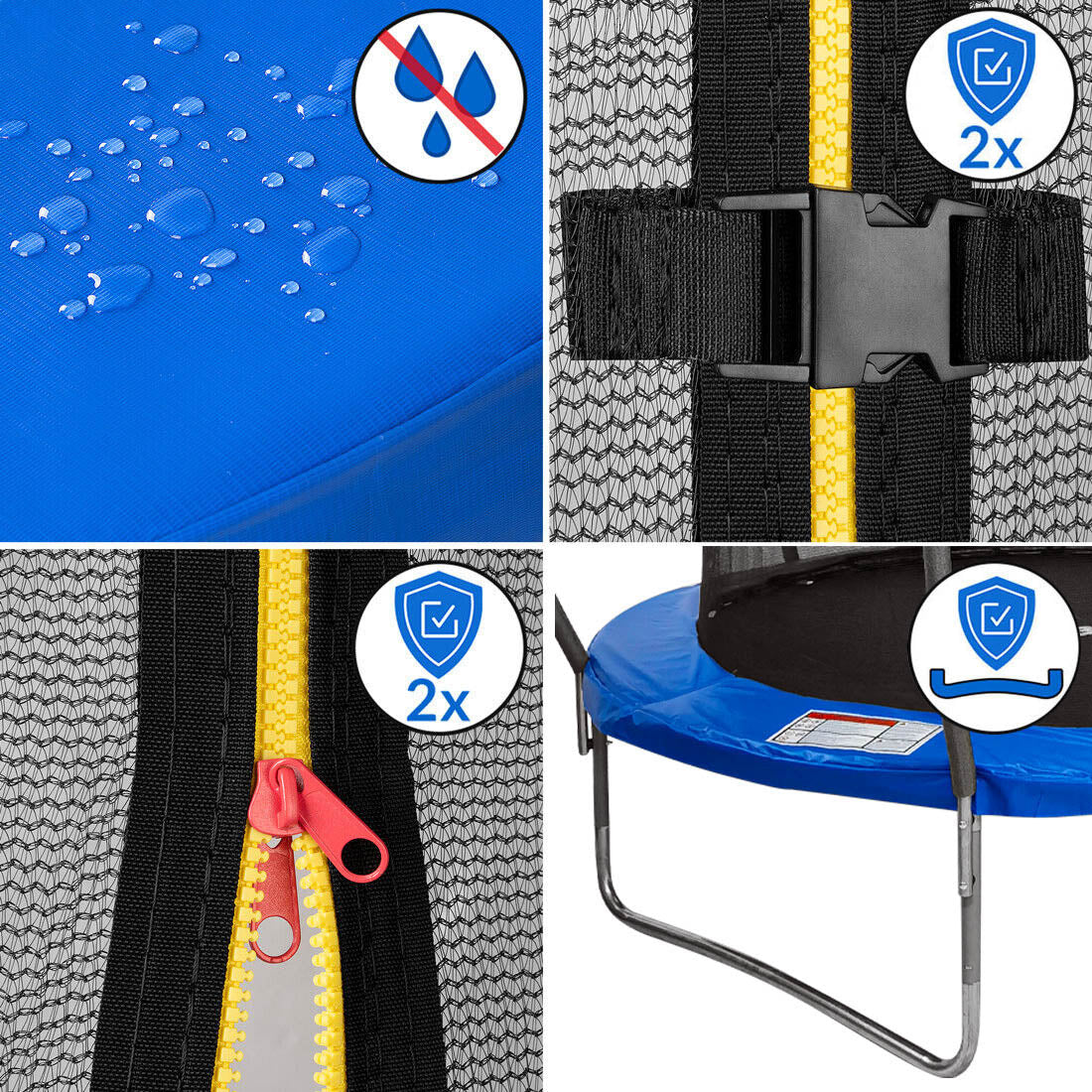 GARDEN TRAMPOLINE WITH LADDER WITH INNER MESH 305 CM 10 FT FOR KIDS Number of springs/ropes 54