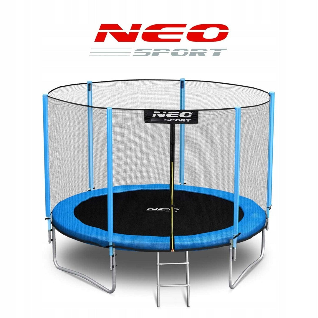 GARDEN TRAMPOLINE WITH NET AND LADDER FOR CHILDREN SAFE SOLID NEW Total height 210 cm
