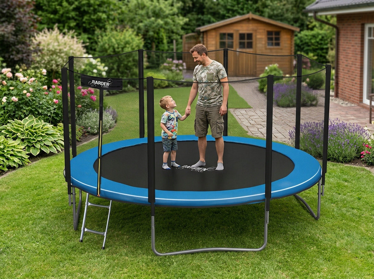 GARDEN TRAMPOLINE WITH NET LADDER 374CM 12FT GARDENLINE FOR GARDEN Number of springs/ropes 72